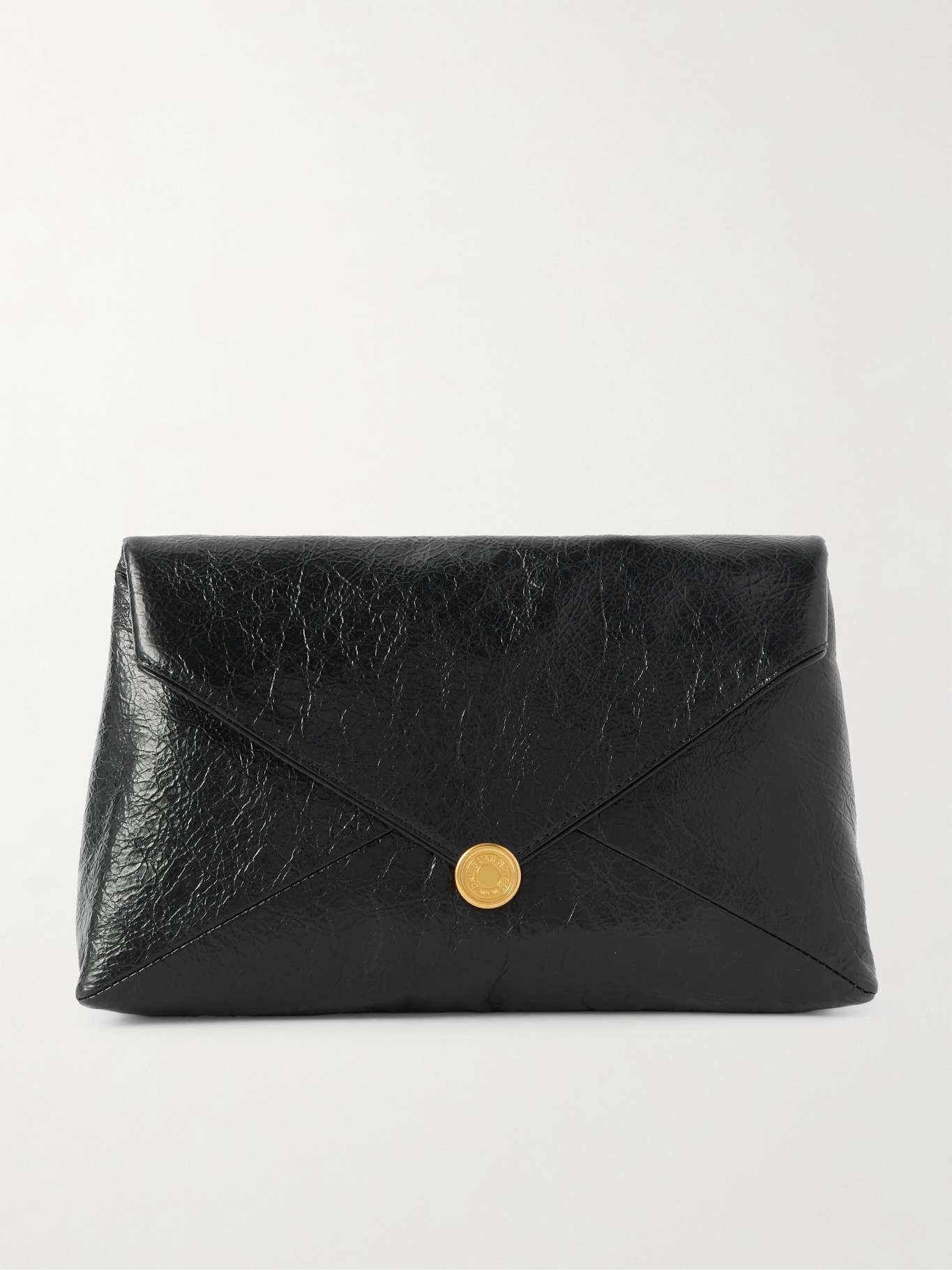 Medium textured-leather clutch Black - 1