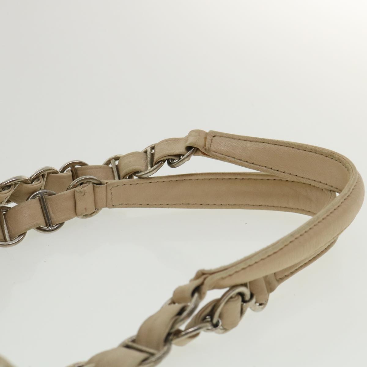 DIOR Trotter Canvas Chain Tote Bag Leather Beige - 8