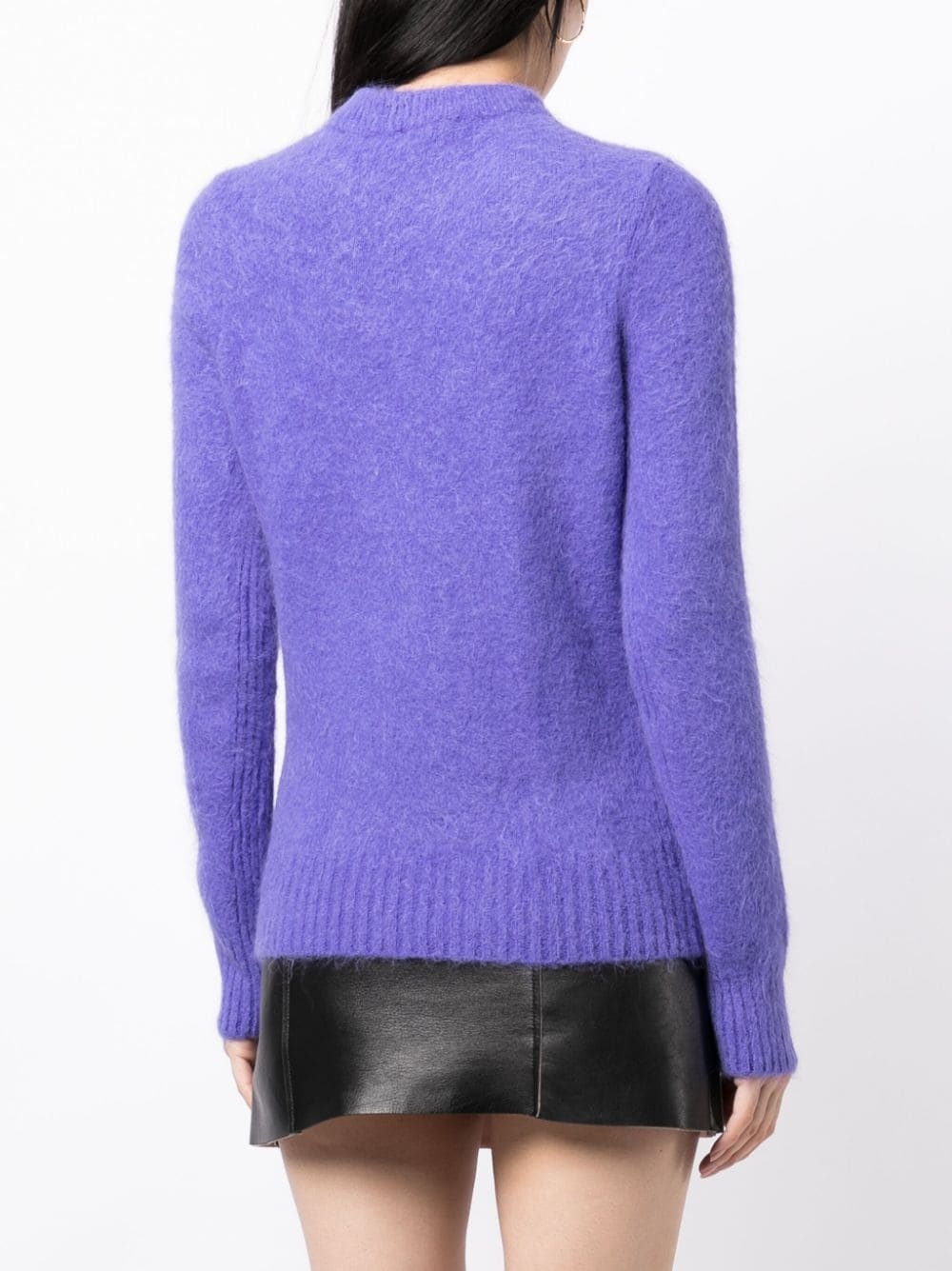 brushed-effect crew-neck jumper - 4