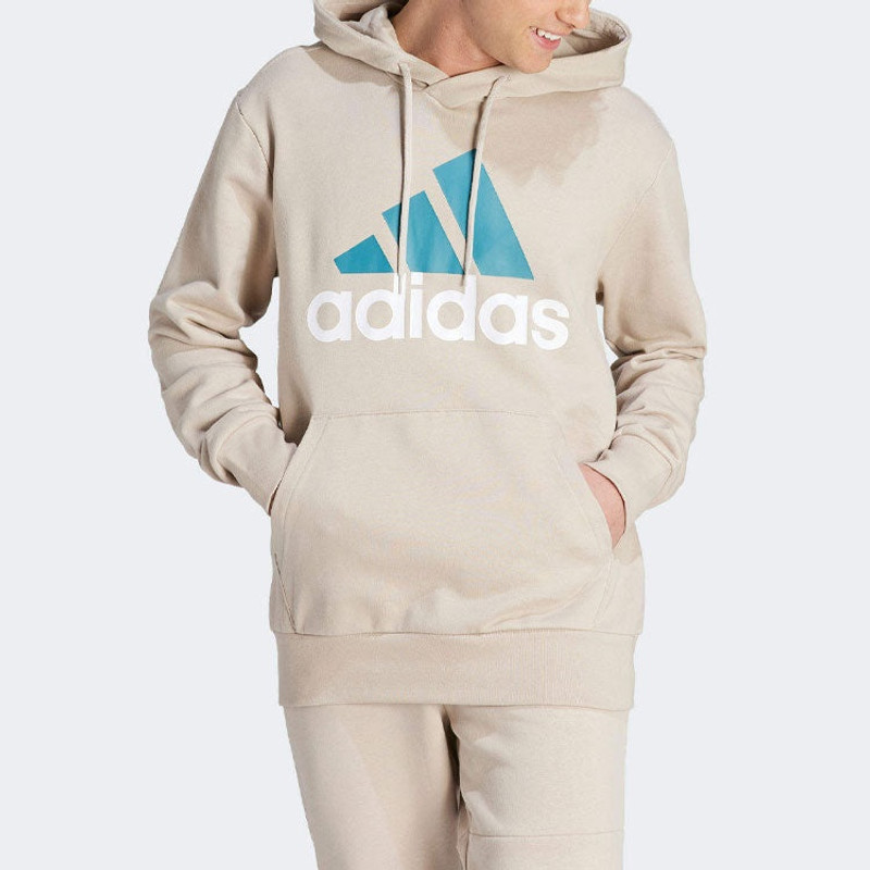 adidas adidas French Terry Big Logo Hoodie 'Beige Blue' IJ8584 outlook