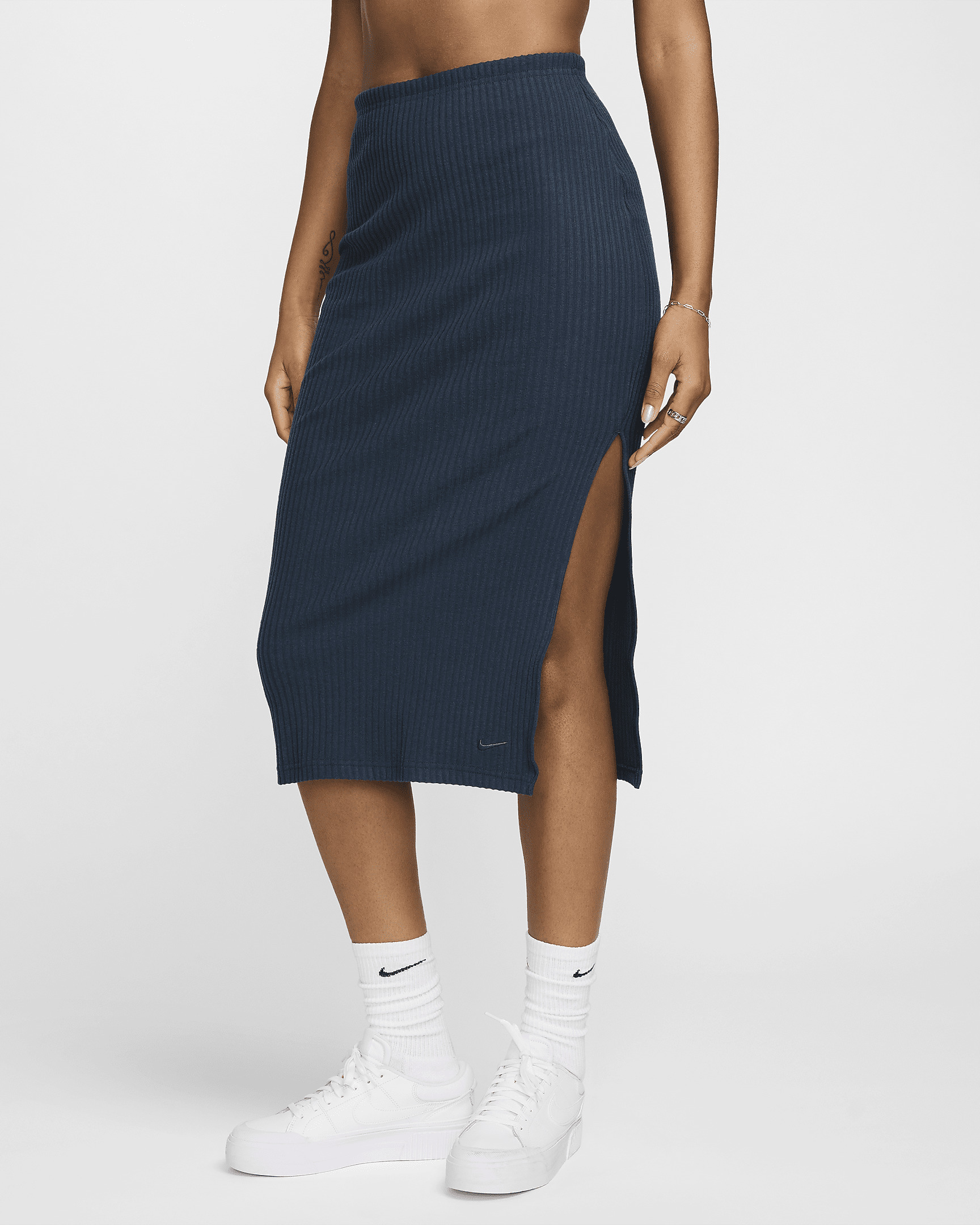 Women's Nike Sportswear Chill Knit Slim Ribbed Midi Skirt - 1