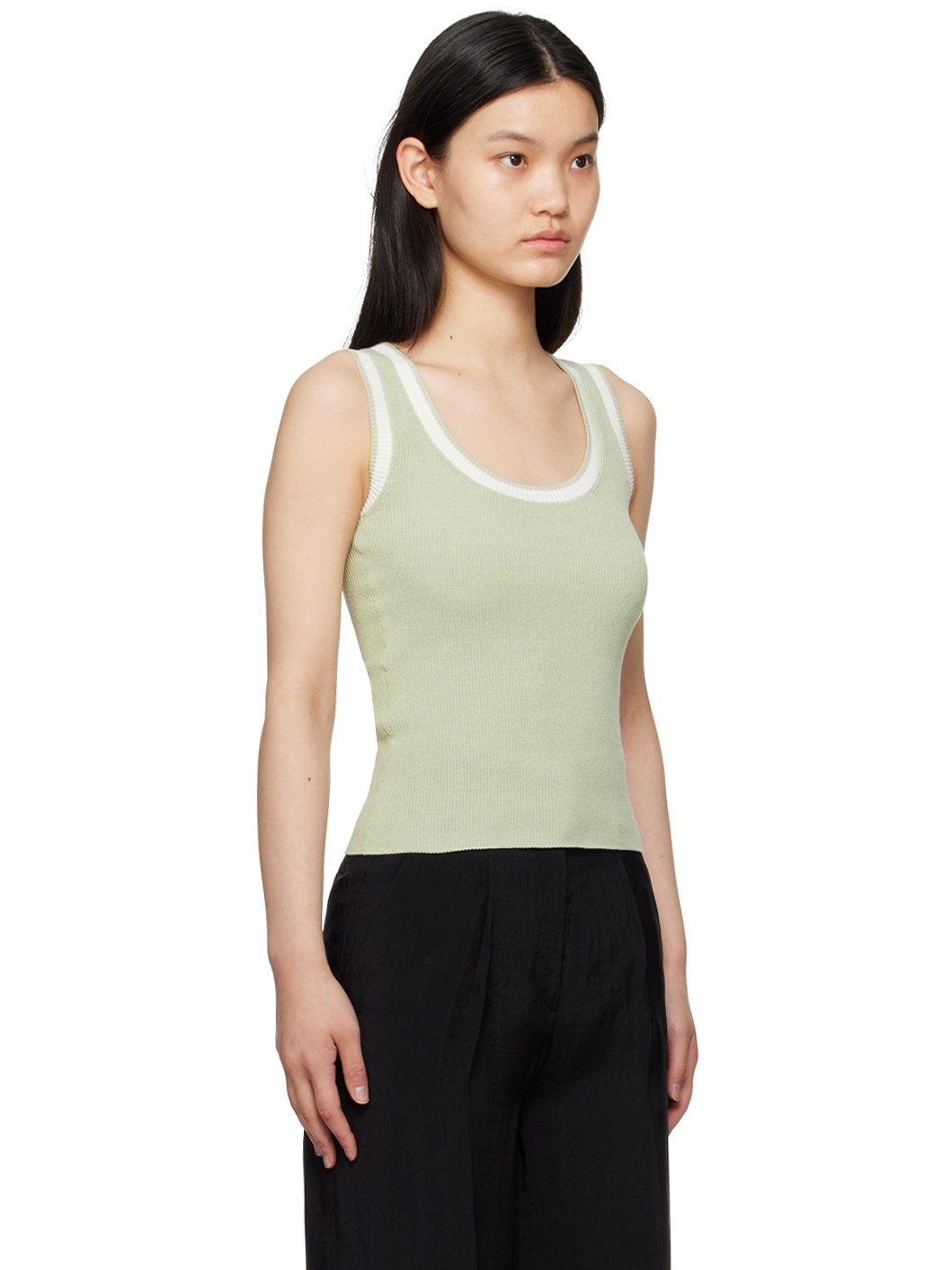 Green Scoop Neck Tank Top - 2