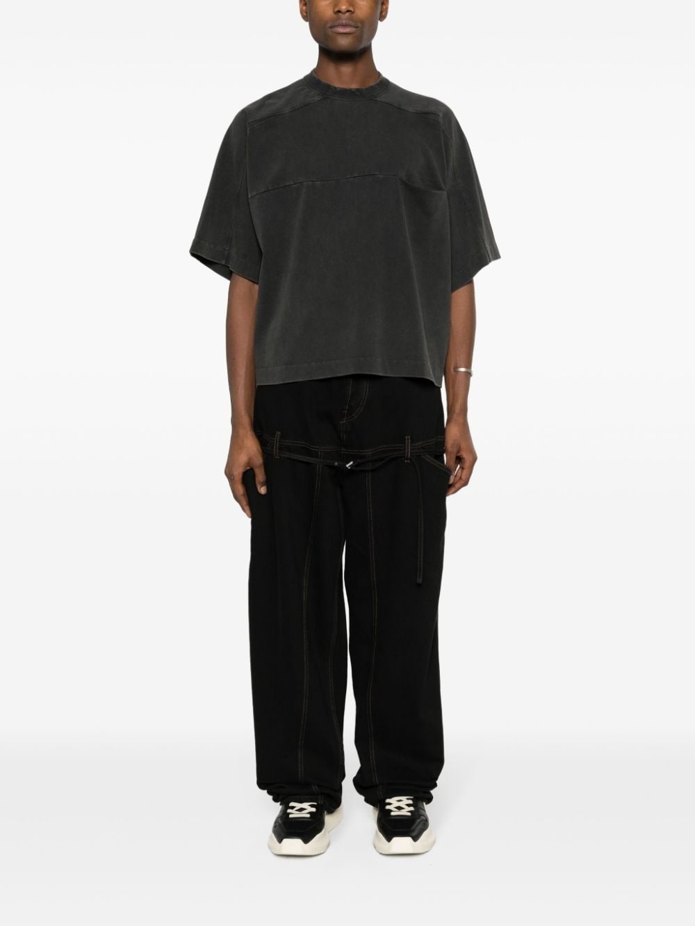 panelled organic-cotton T-shirt - 3