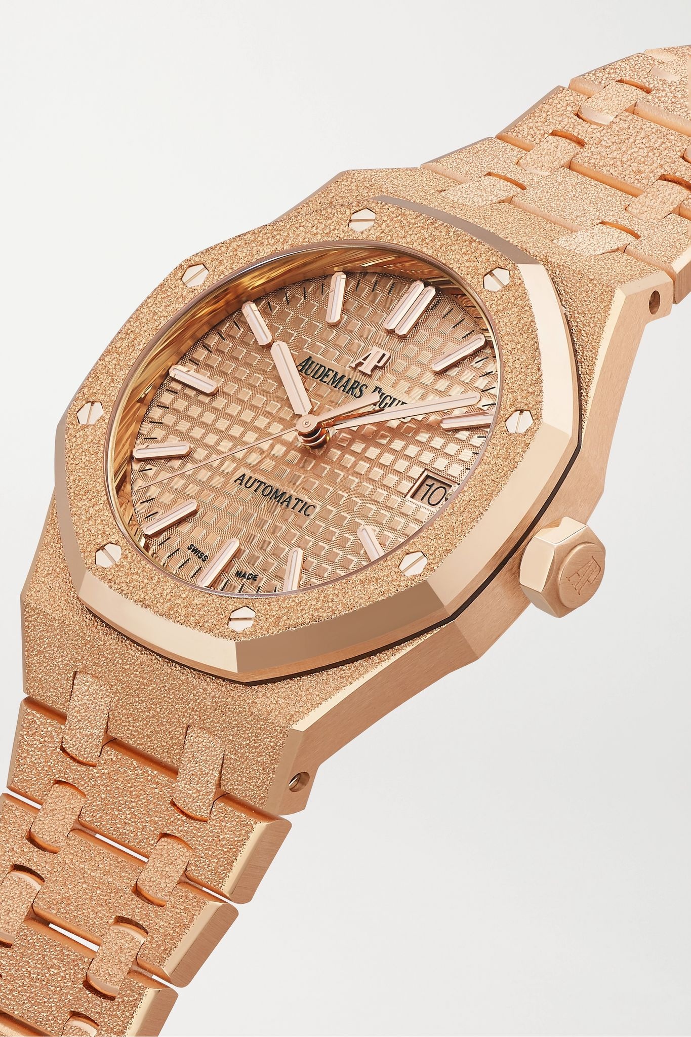 Royal Oak Automatic 37mm 18-karat frosted pink gold watch - 2