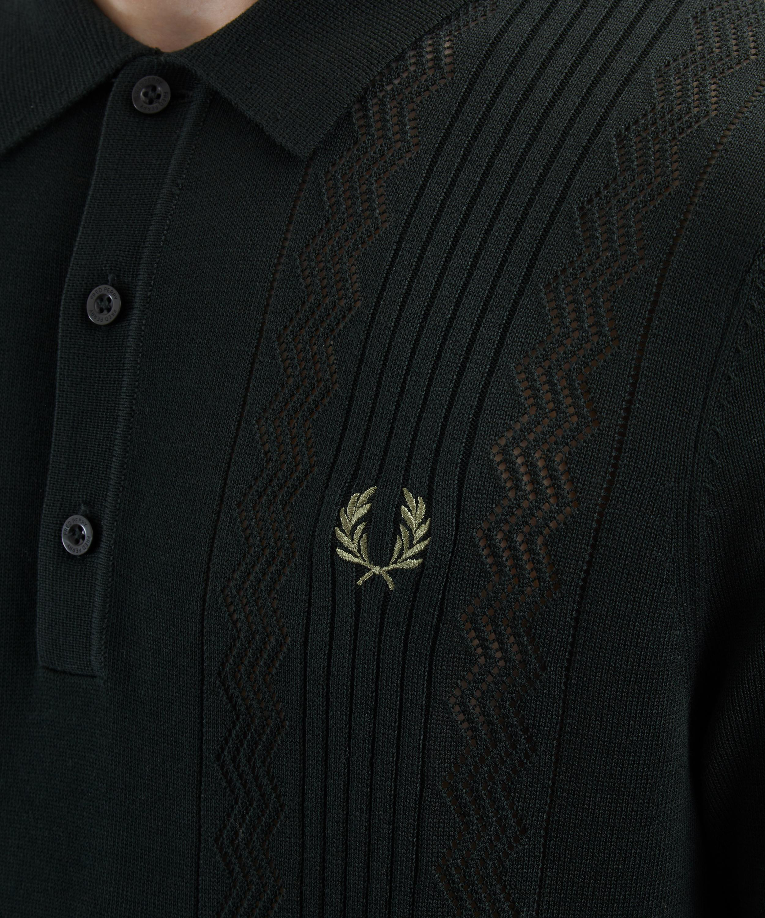 Pointelle Panel Knitted Shirt - 5
