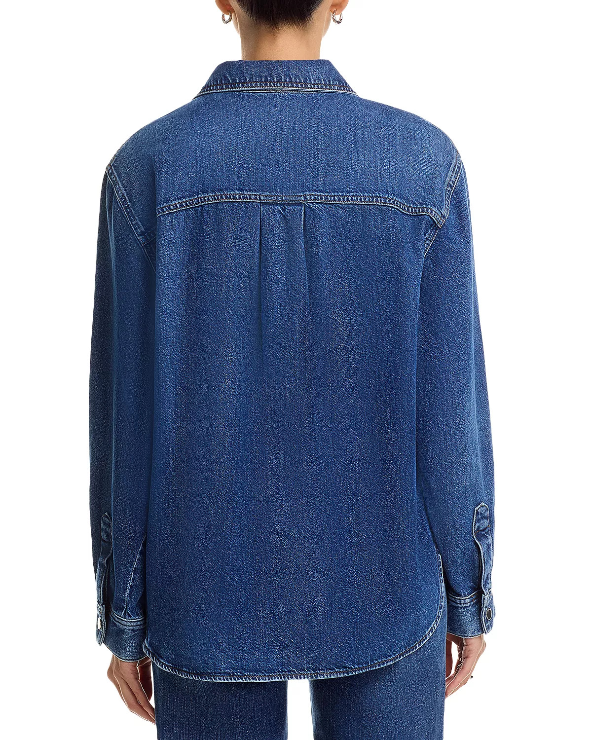 The Long Sleeve Hi Low Denim Shirt - 4