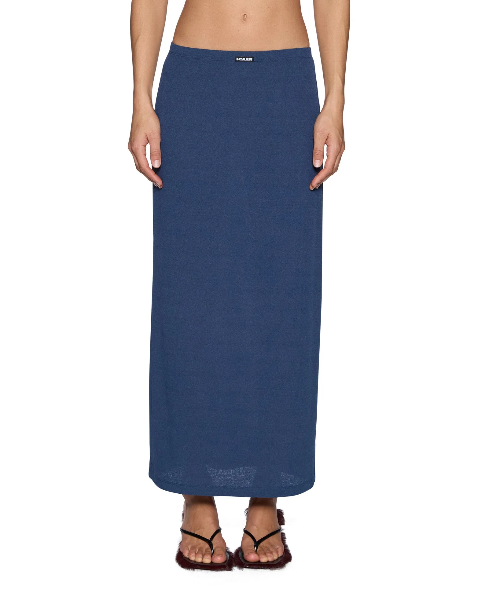 NINA MIDI SKIRT MESH GRANITE BLUE - 1