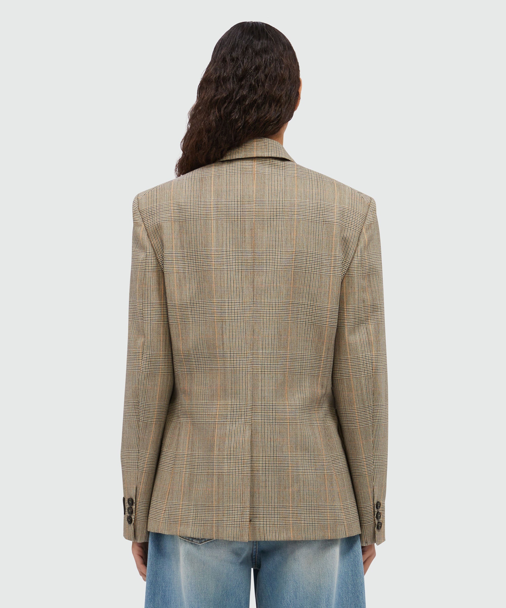 Prince of Wales wool jacket with yellow zip - 3