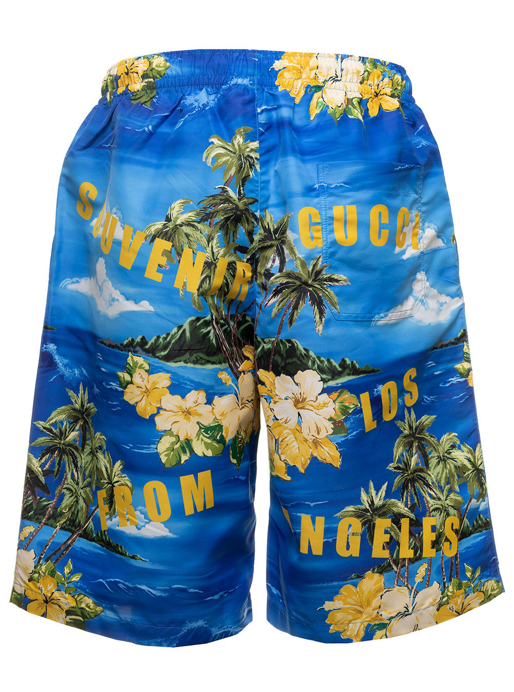 Gucci Men Light-Blue Swim Shorts With All-Over Graphic Print In Nylon Man - 2