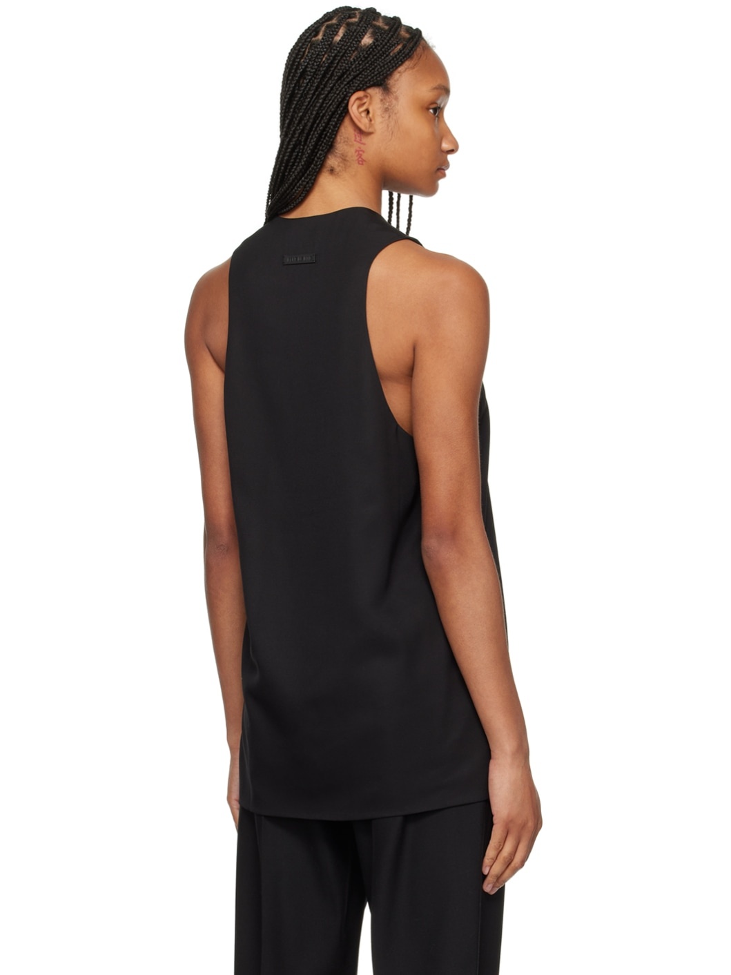 Black Double Face Tank Top - 3