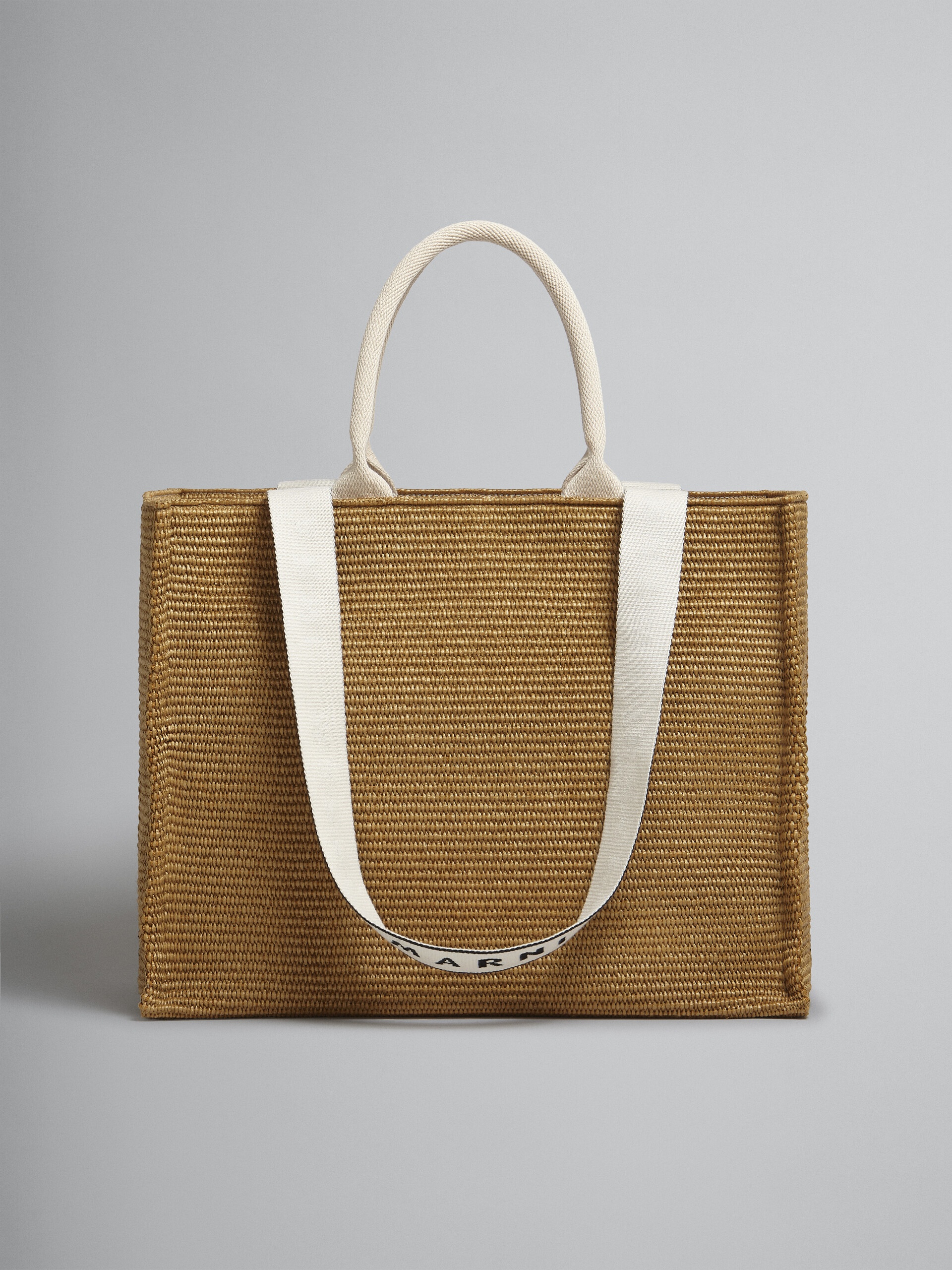 BEY TOTE BAG IN BROWN RAFFIA - 1