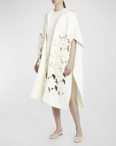 Valentino Flower Cutout Hooded Cashmere Cape outlook