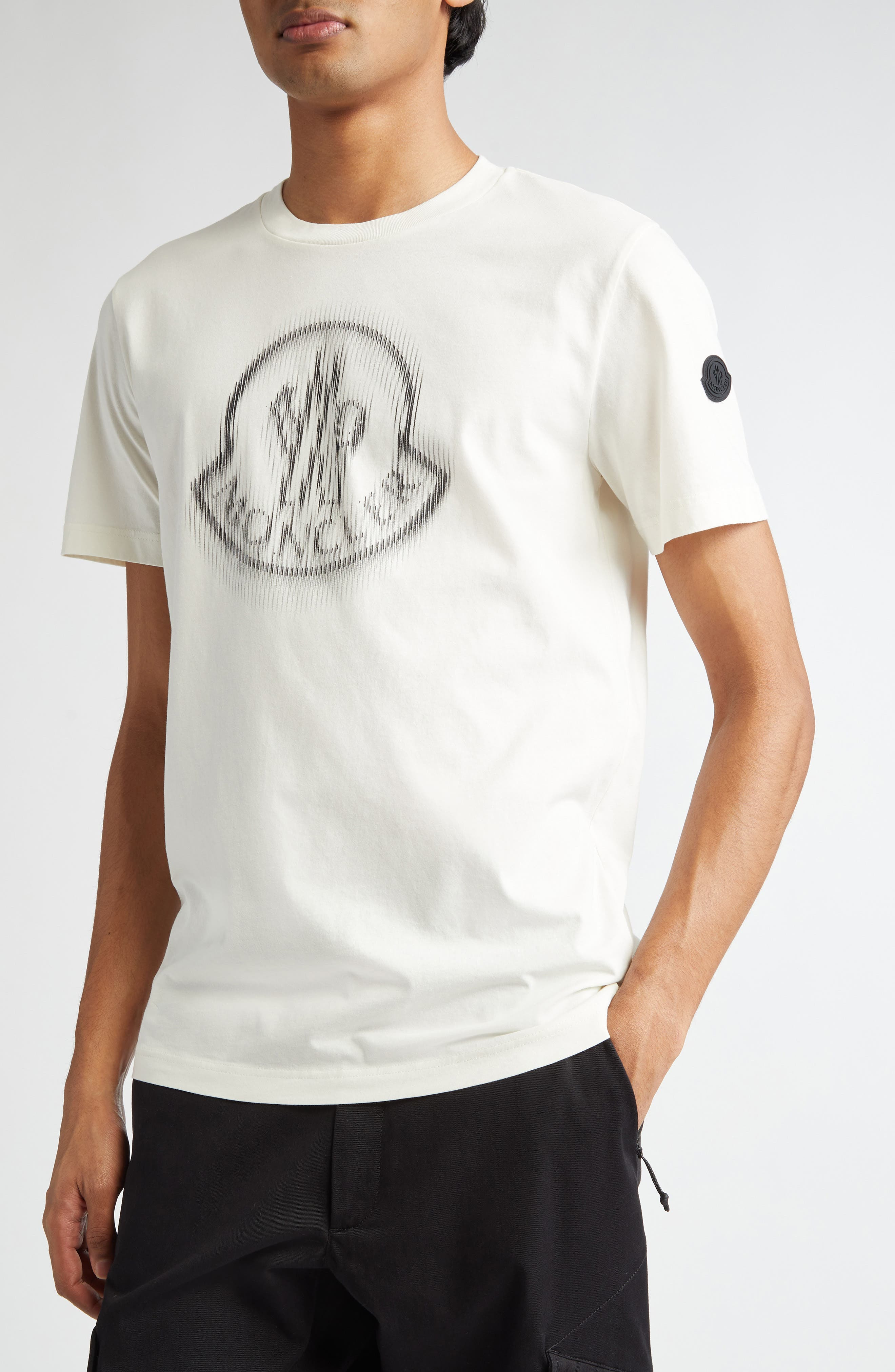 Moncler Logo Cotton Graphic T-Shirt in Silk White at Nordstrom - 4