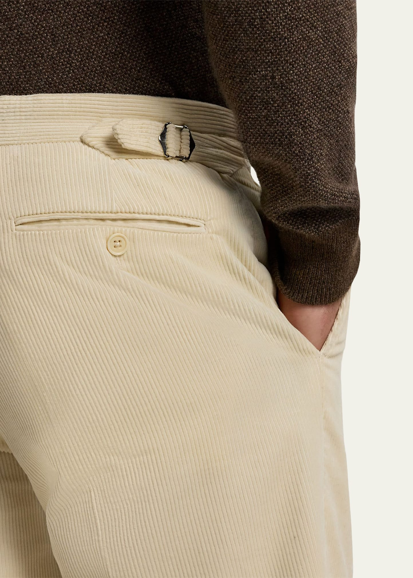 Men's Waist-Tab Straight Fit Cotton Corduroy Pants - 5