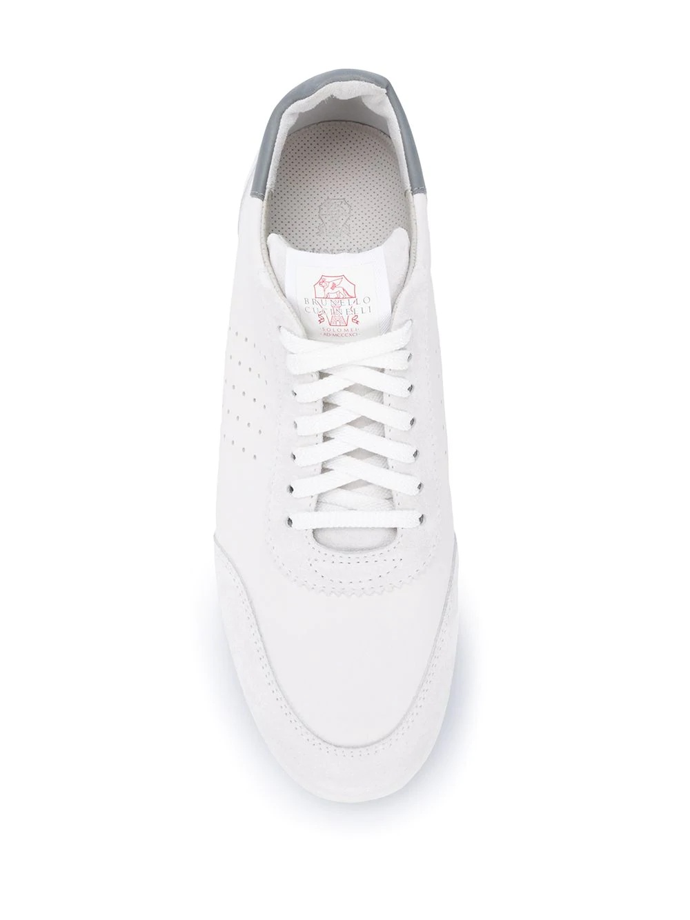 low-top perforated sneakers - 4