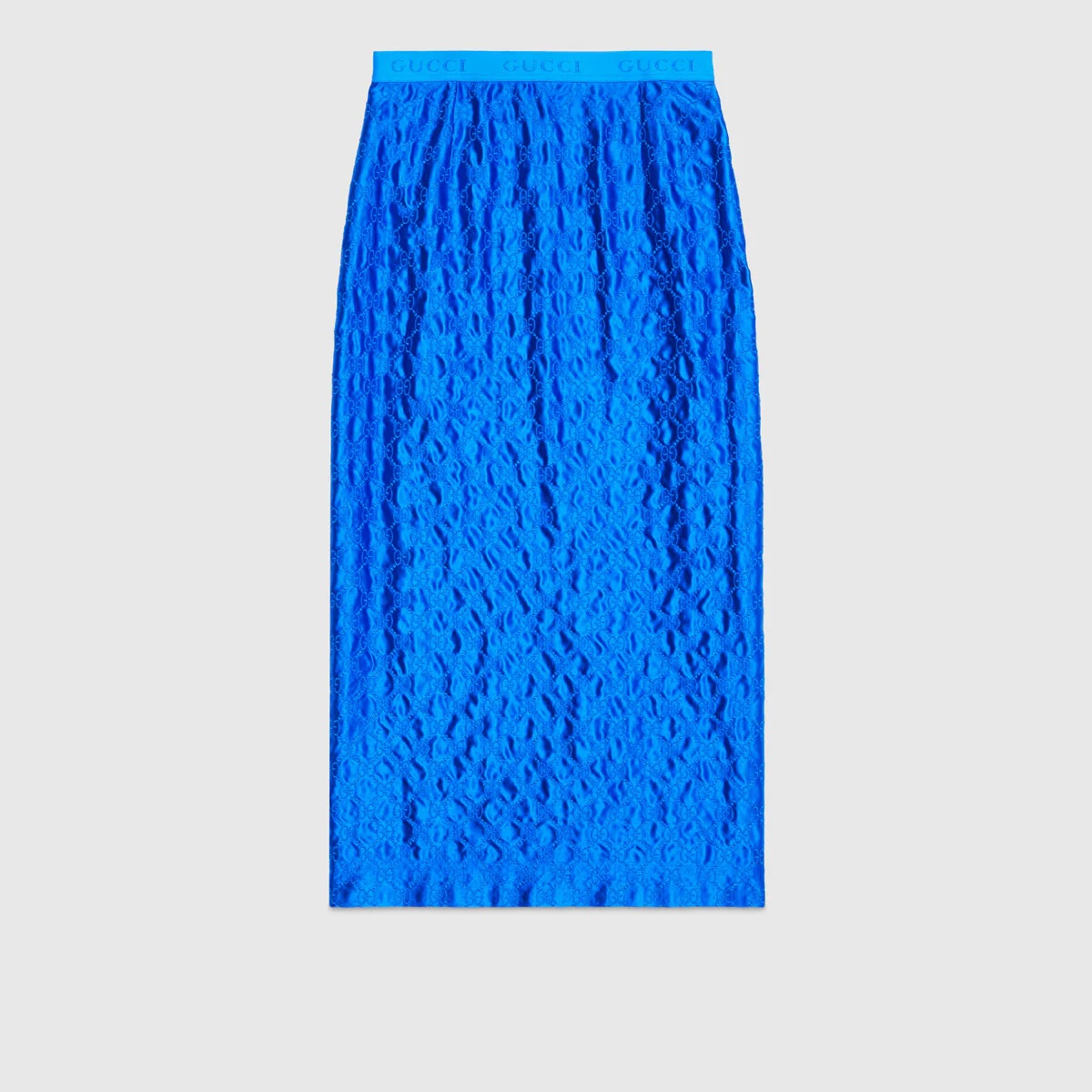 GG embroidered silk skirt - 1
