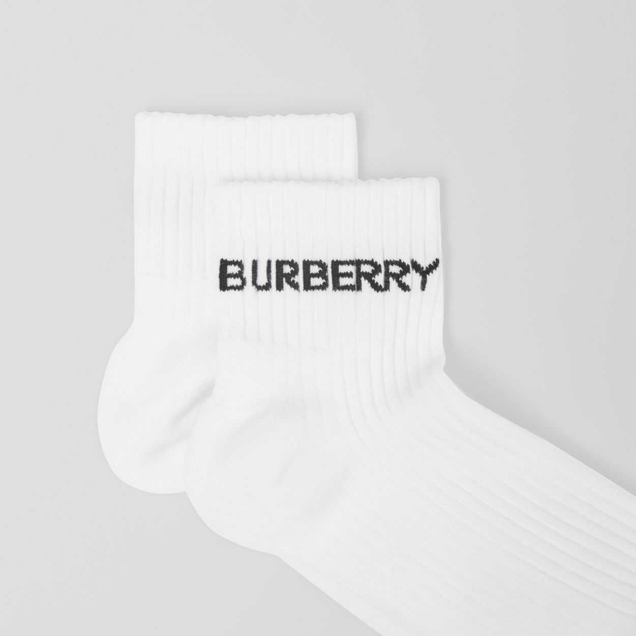 Logo Intarsia Cotton Blend Ankle Socks - 2