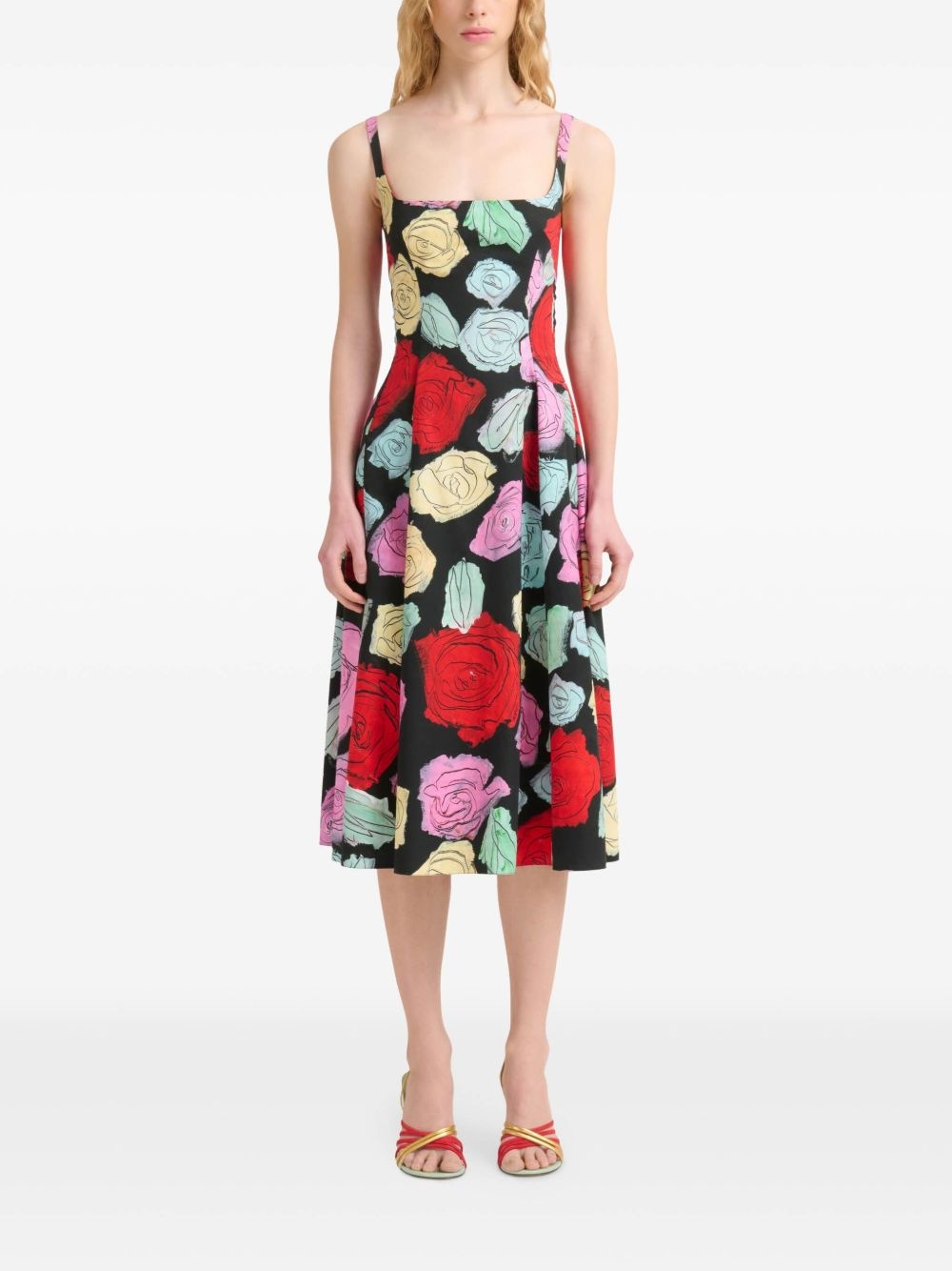 floral-print A-line dress - 2