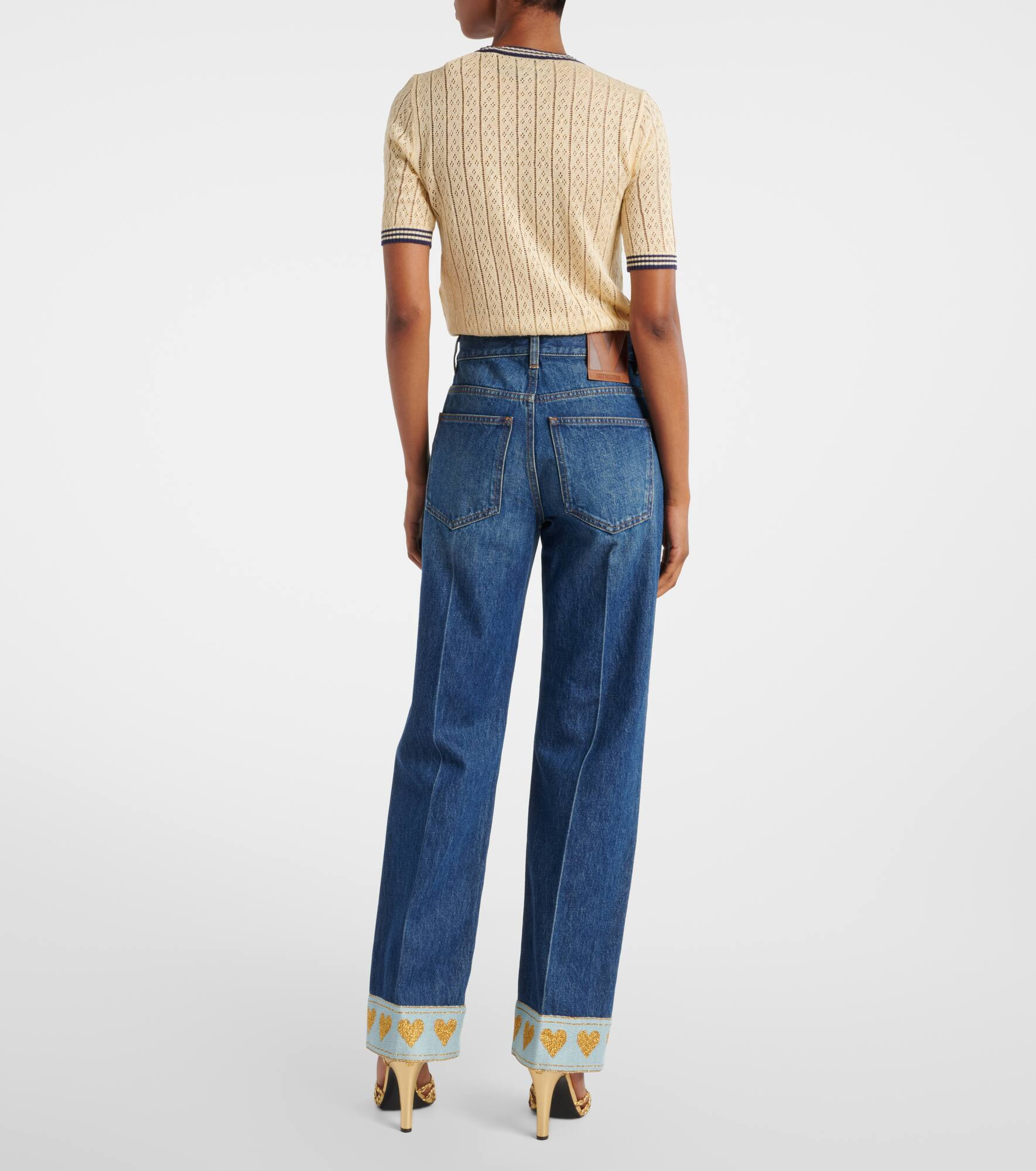 Embellished mid-rise straight jeans - 3