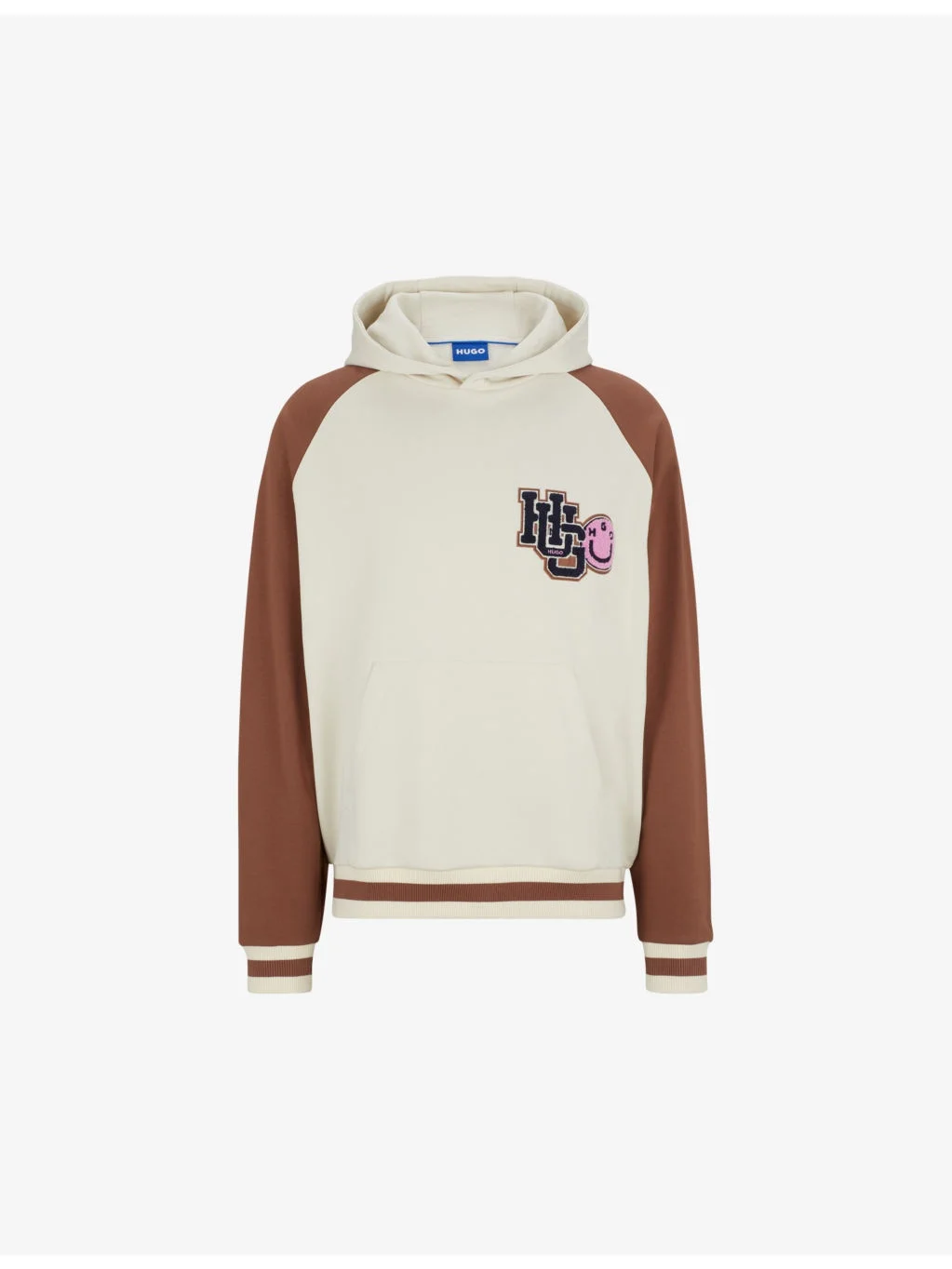 Logo-patch relaxed-fit cotton hoody - 1