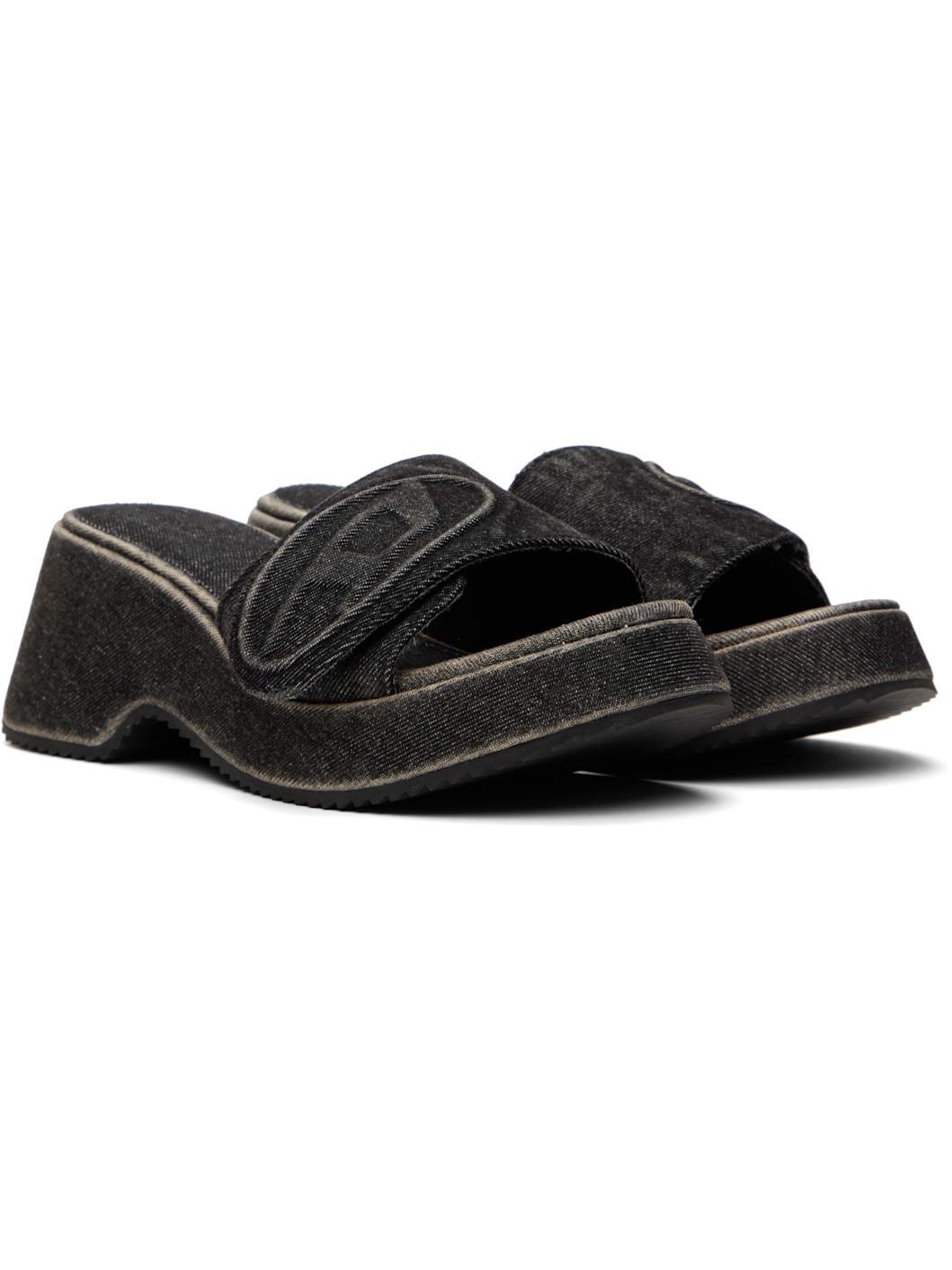 Black Sa-Oval D Pf W Heeled Sandals - 4