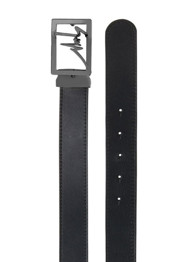 Giuseppe Zanotti square logo buckle belt outlook