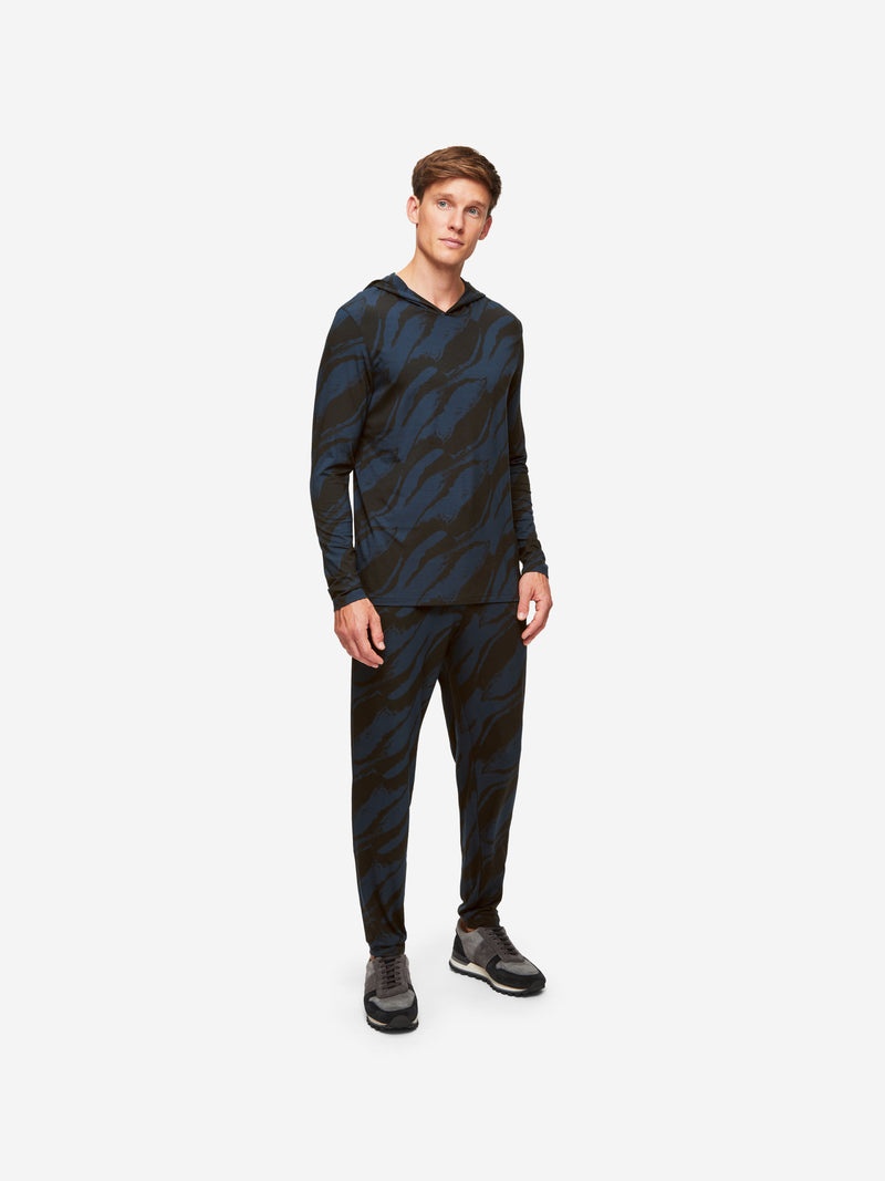 Men's Pullover Hoodie London 8 Micro Modal Navy - 5