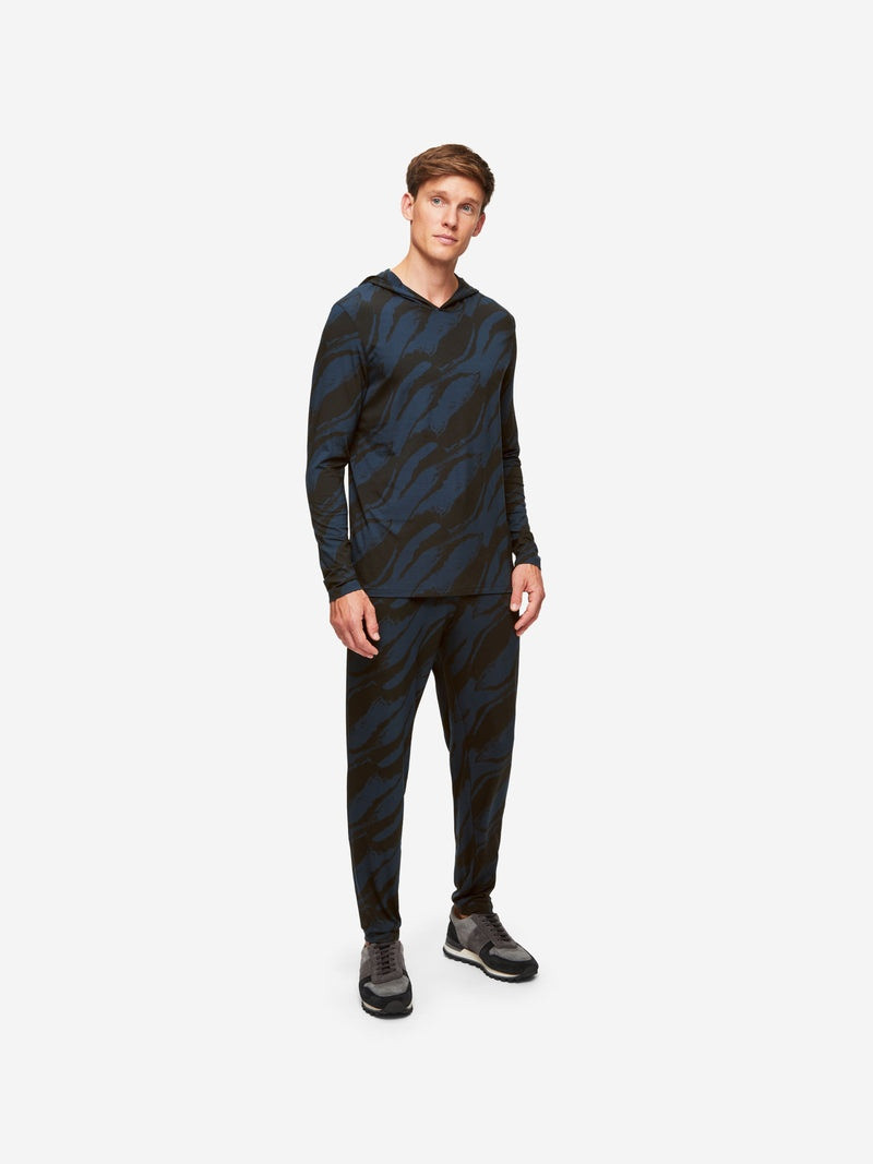 Derek Rose Men's Pullover Hoodie London 8 Micro Modal Navy outlook