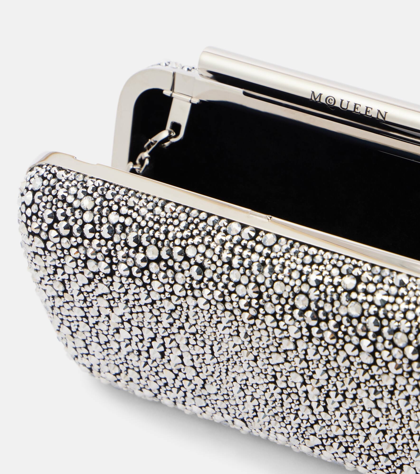 T-Bar crystal-embellished leather box clutch - 3