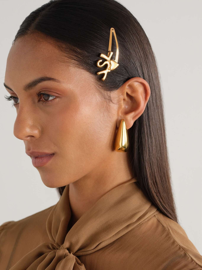 SAINT LAURENT Set of two hair clips Gold outlook