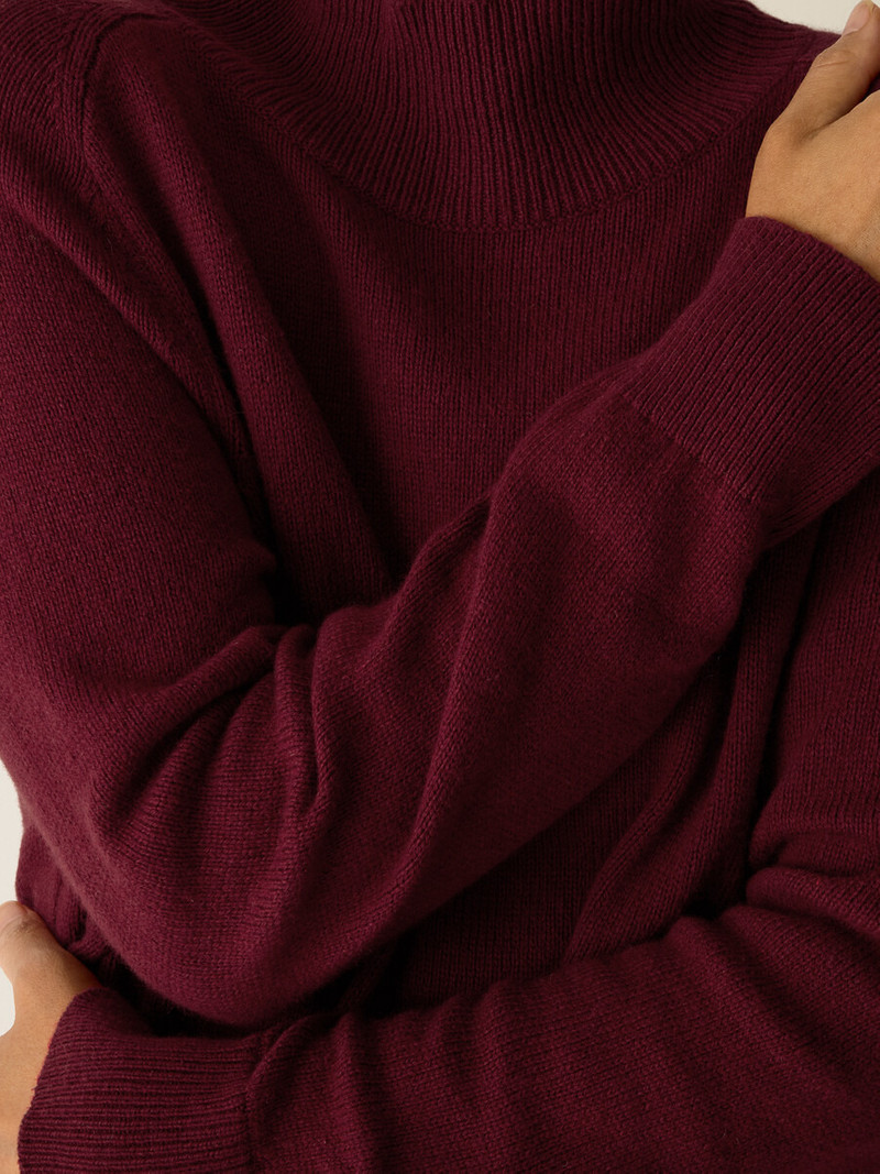 Cotton & Recycled Cashmere Turtleneck Long Top 5