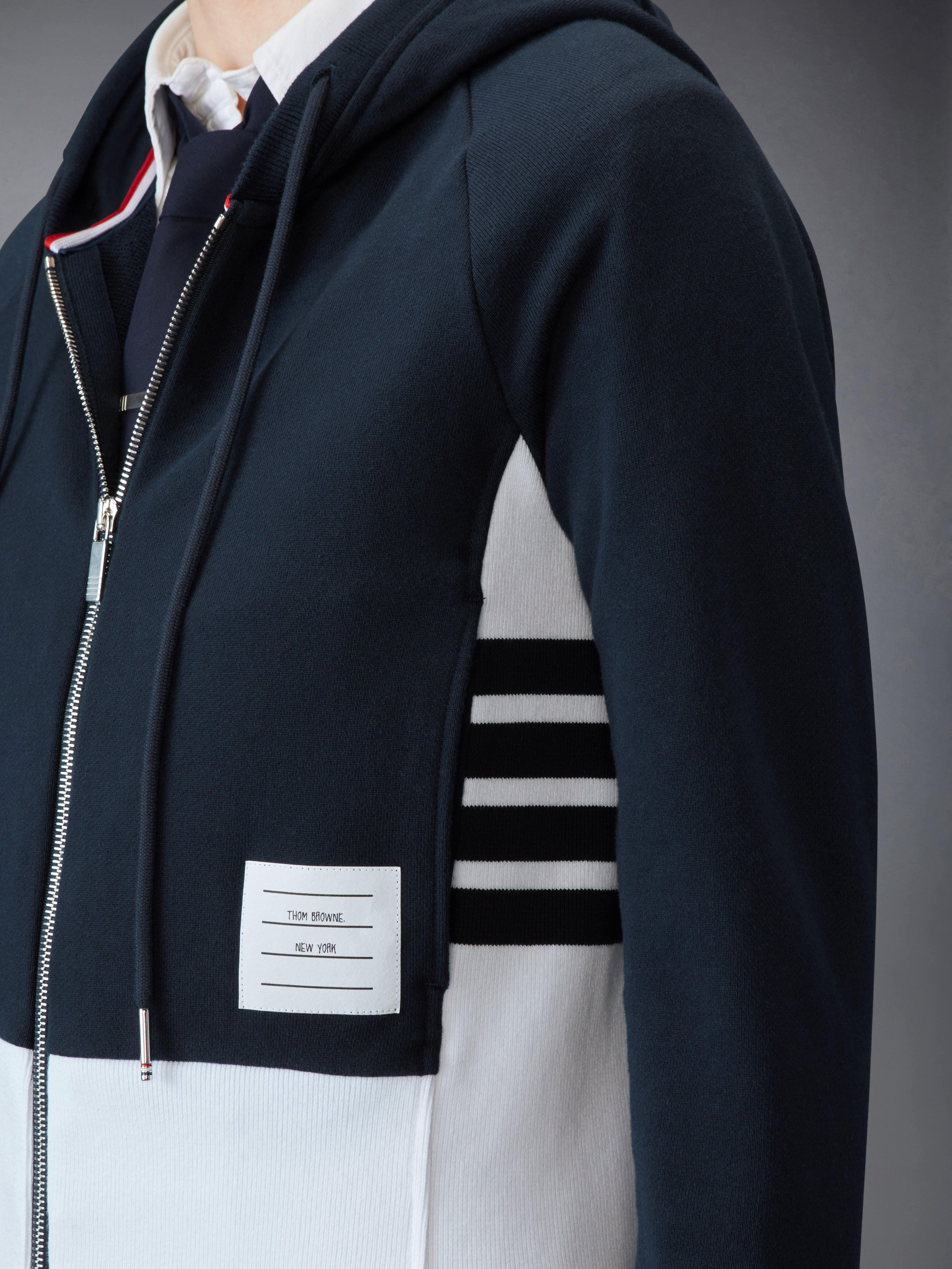 Classic Loopback 4-Bar Zip up Hoodie - 6