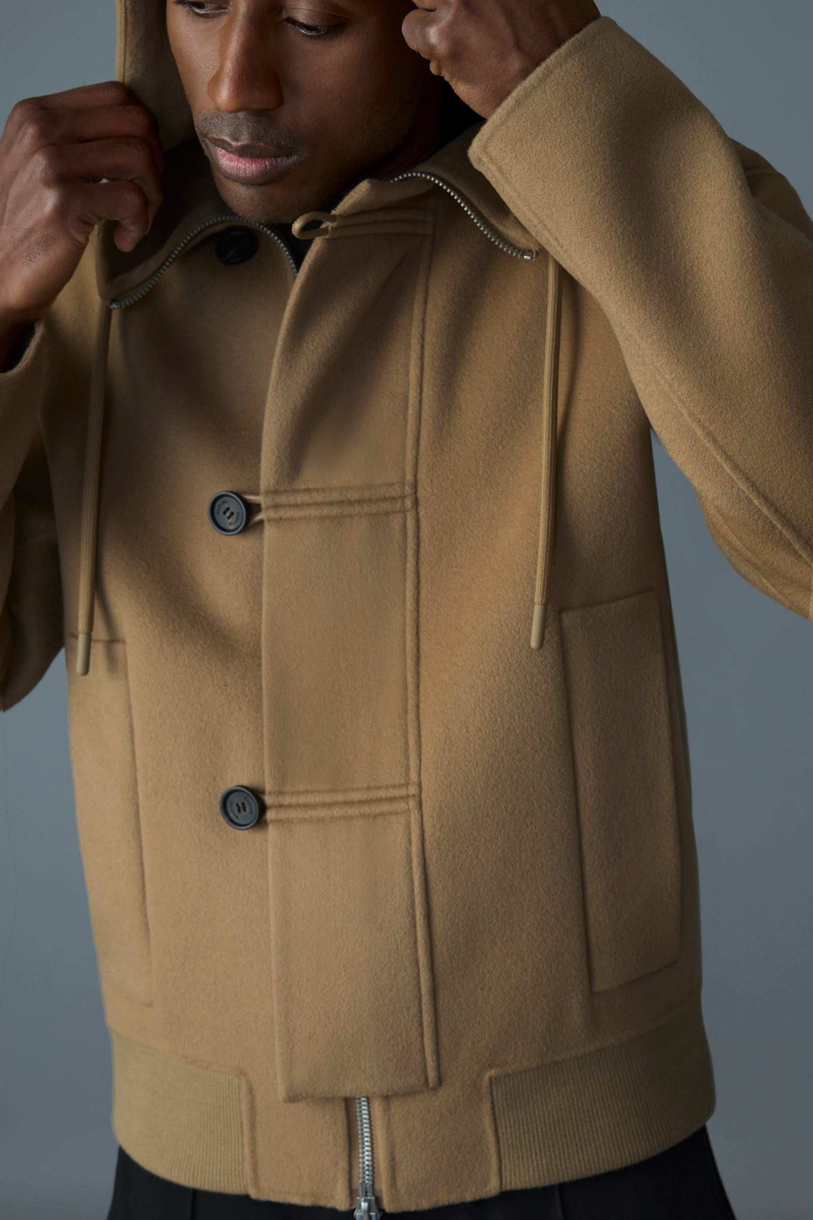 MALIK Double-Face Wool Hooded Jacket - 3
