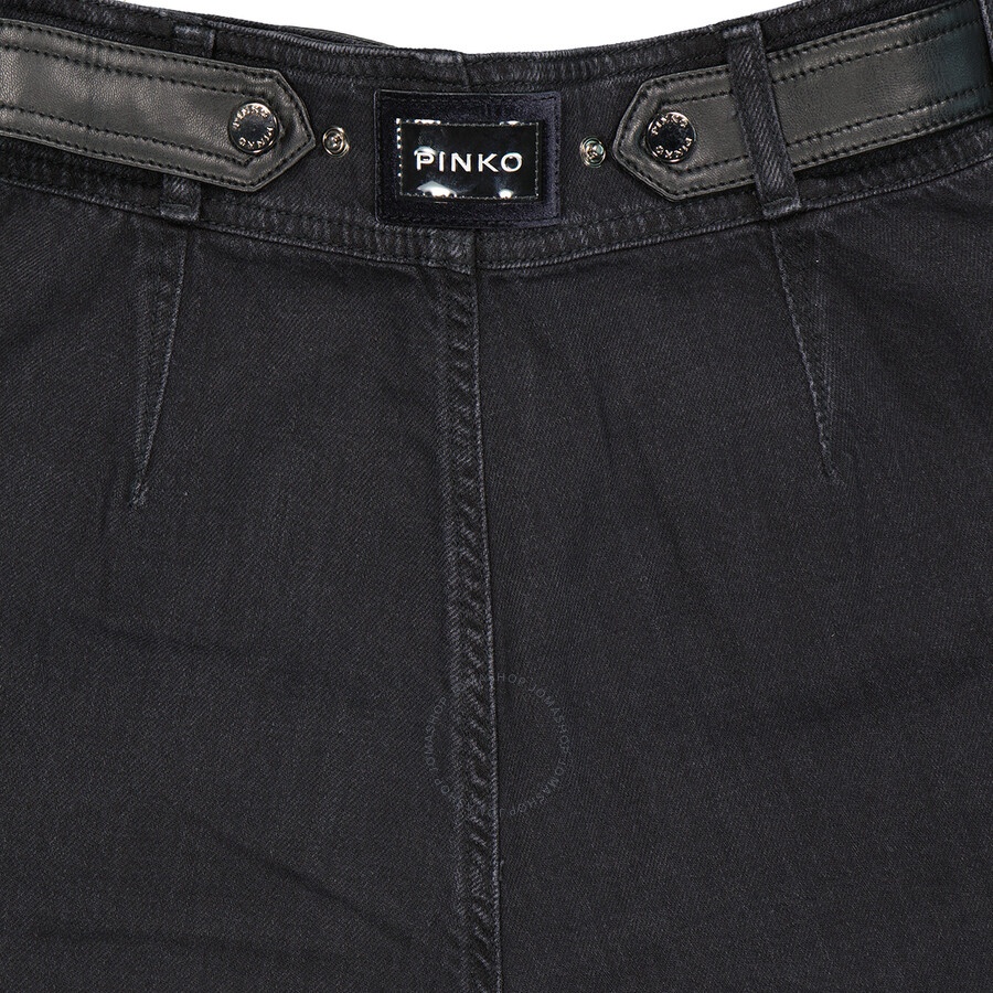 Pinko Ladies Black Shelby Slim-fit Trousers, Waist Size 27" - 6