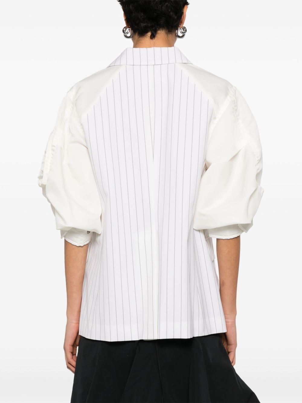 striped panelled blazer - 4