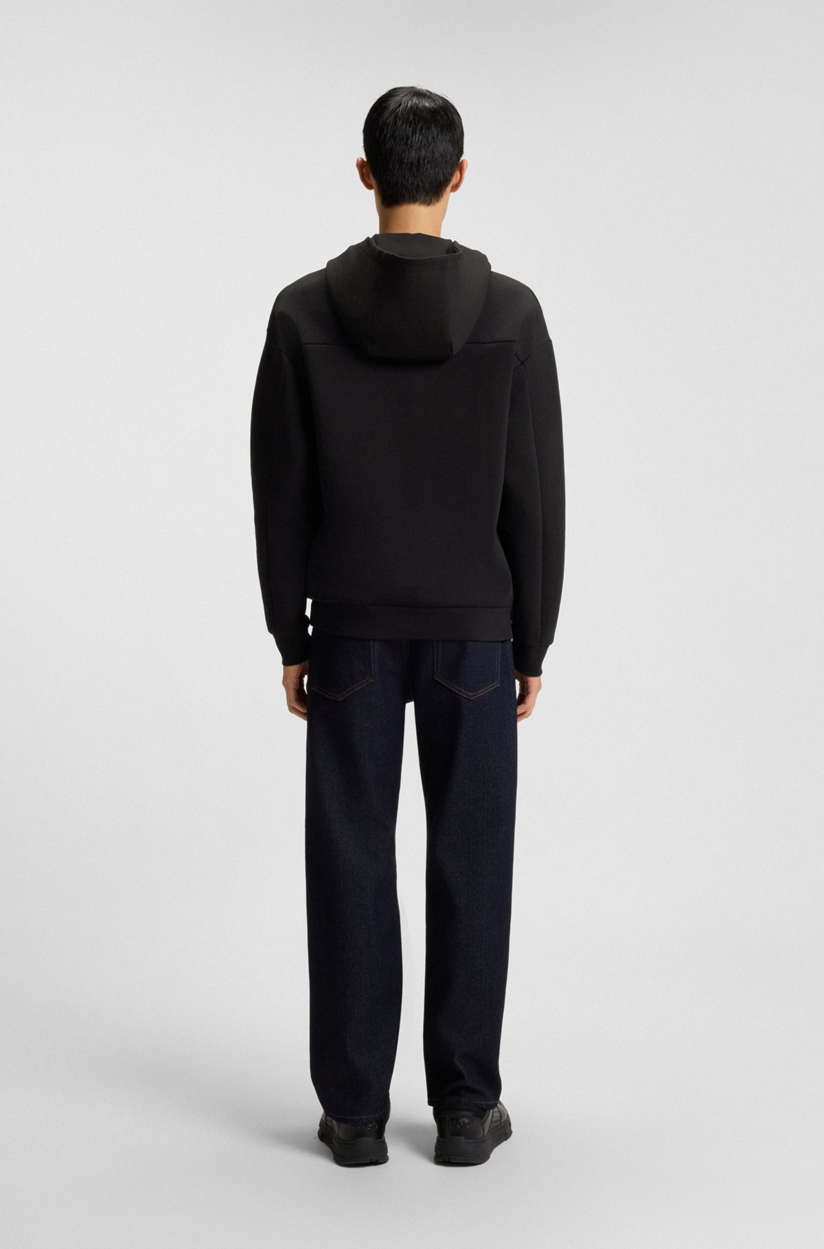 INTERLOCK HOODIE WITH STACKED LOGOS - 5