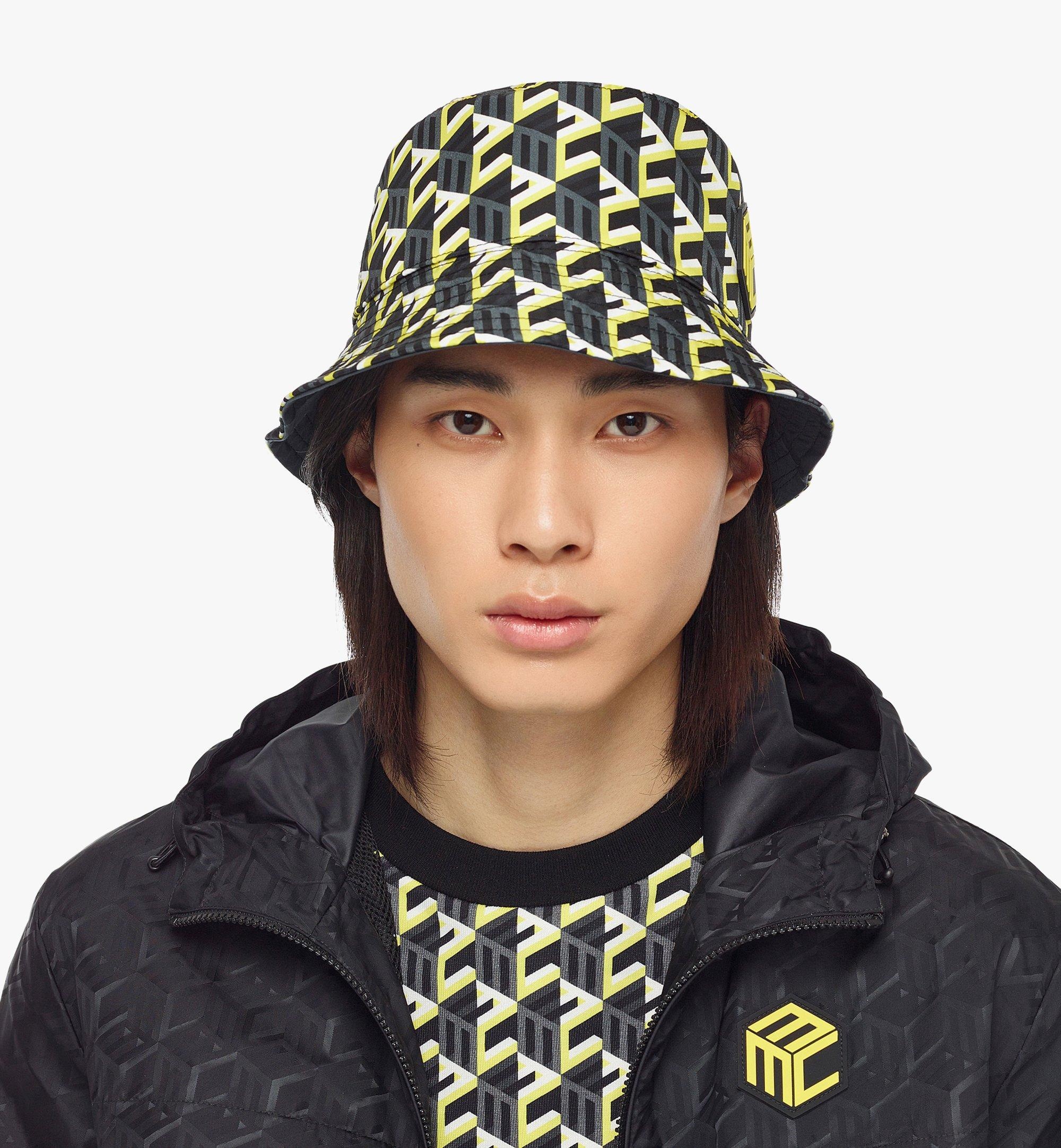 Reversible Cubic Monogram Bucket Hat in Recycled Nylon - 7