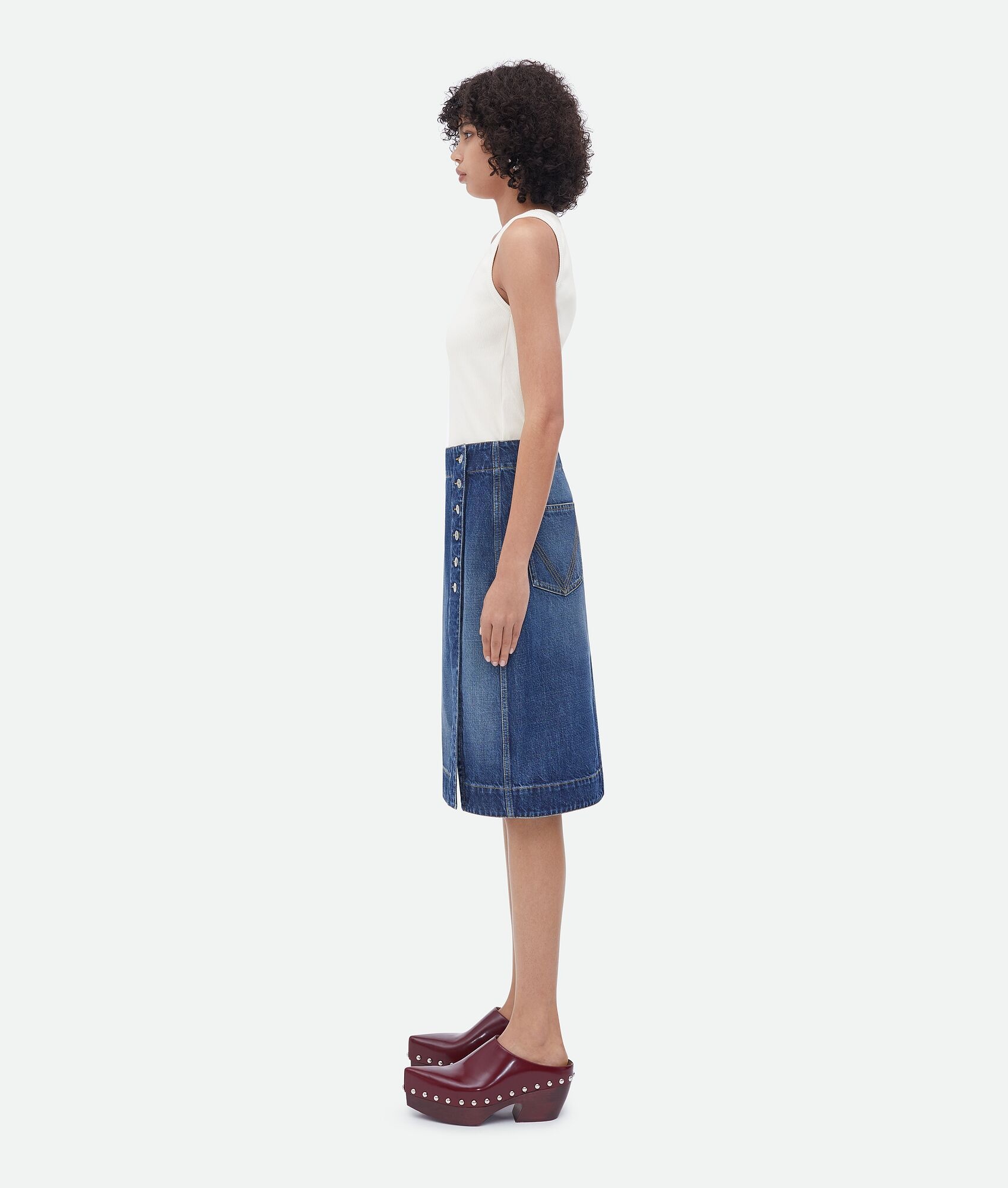 medium washed denim skirt - 2