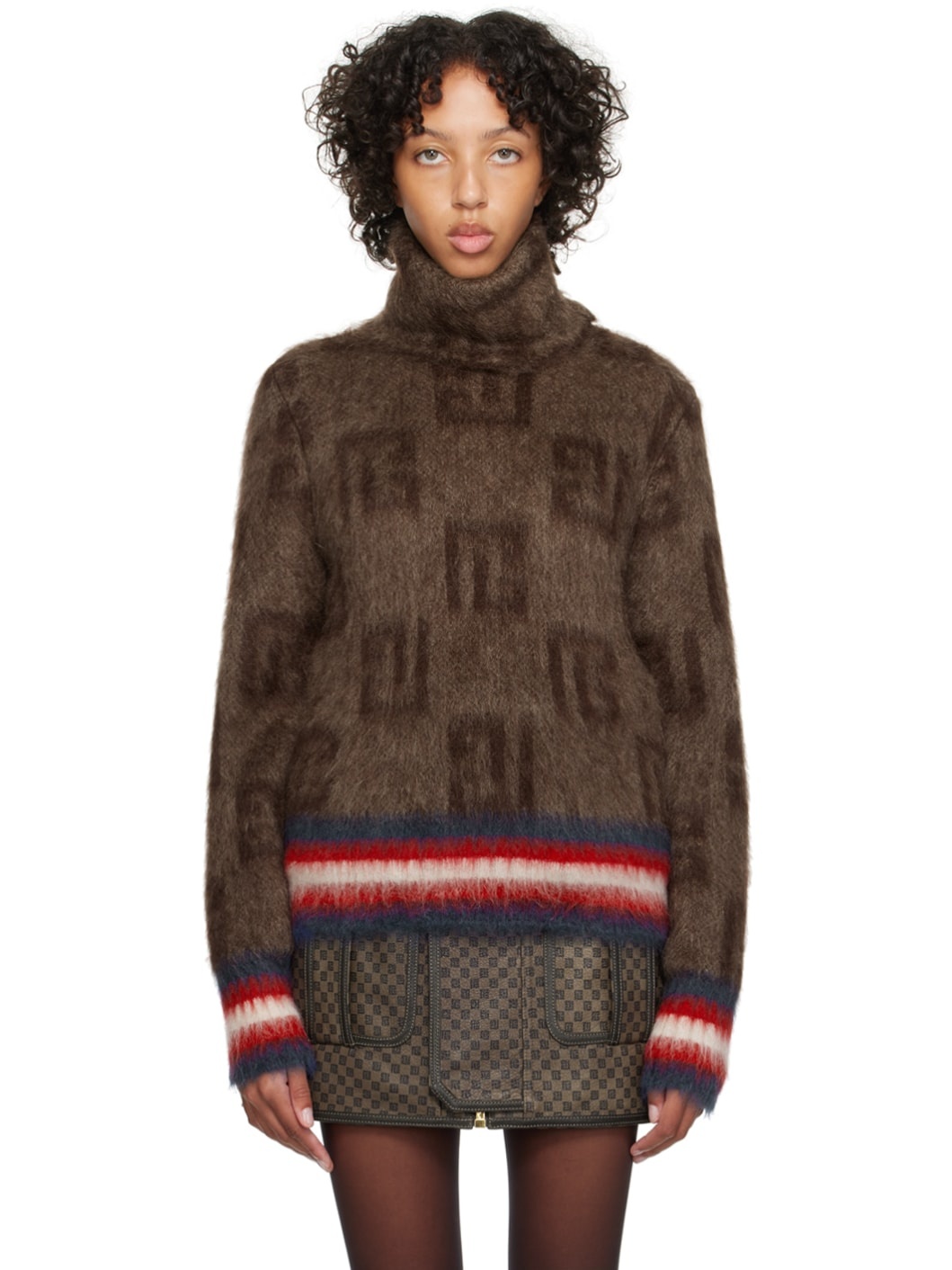 Brown Monogram Sweater - 1