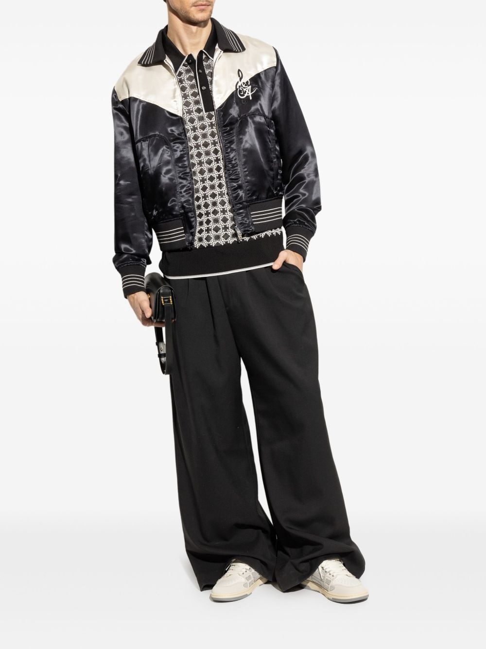 logo-embroidered bomber jacket - 2