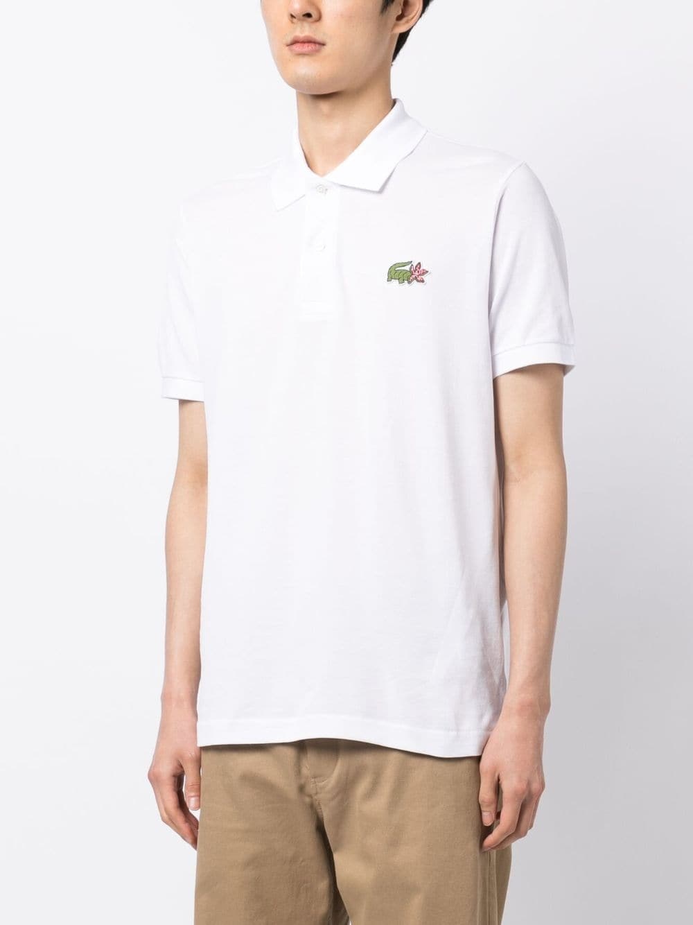 Lacoste Netflix Stranger Things Polo Shirt in Organic Cotton Classic Fit - 6 White