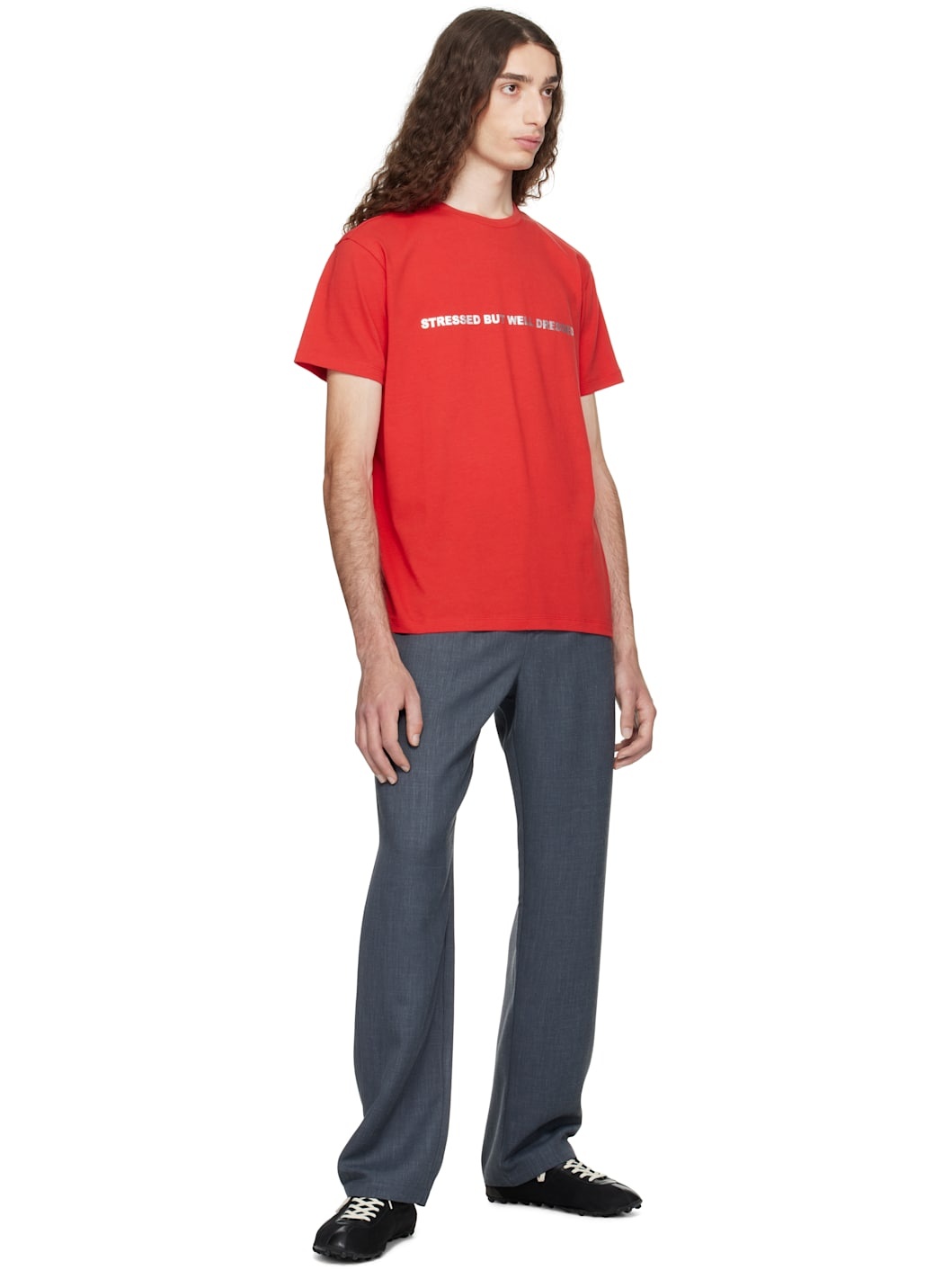 Red 'Stress' T-shirt - 4