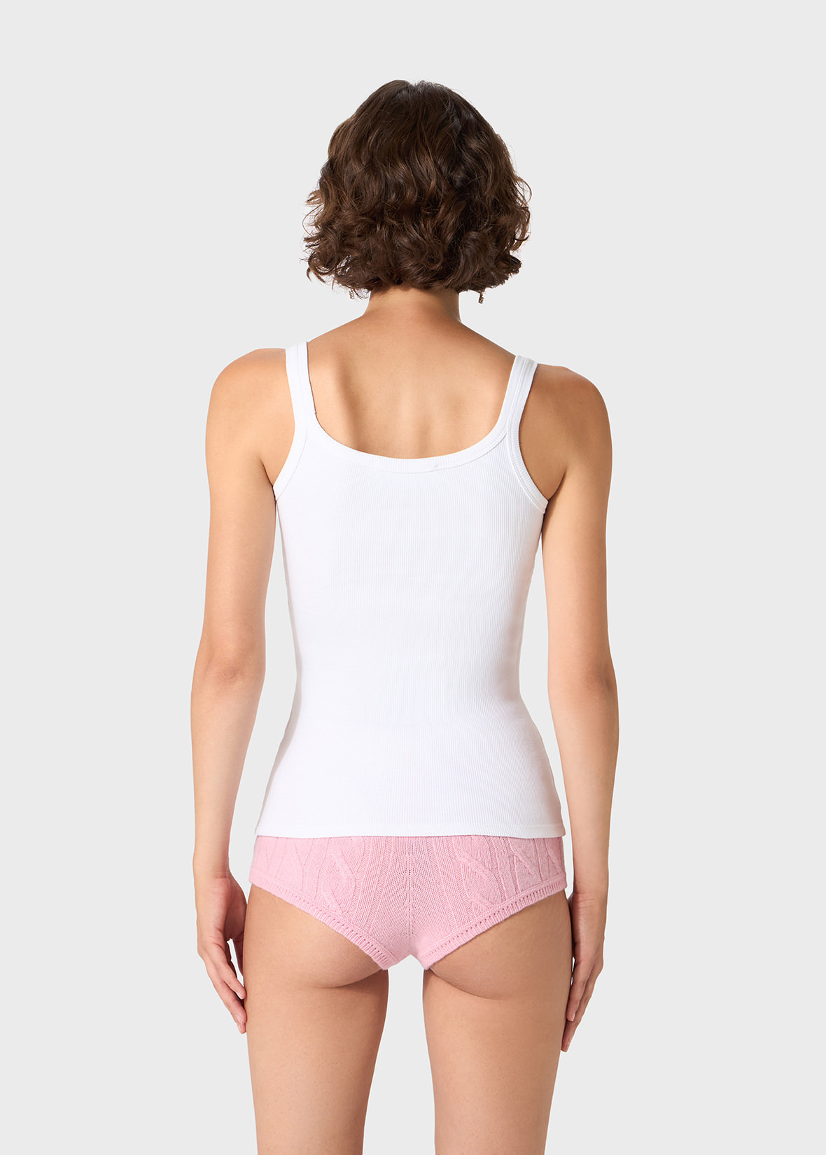 RIBBED TOP WITH BLUMARINE RHINESTONE EMBROIDERY - 4