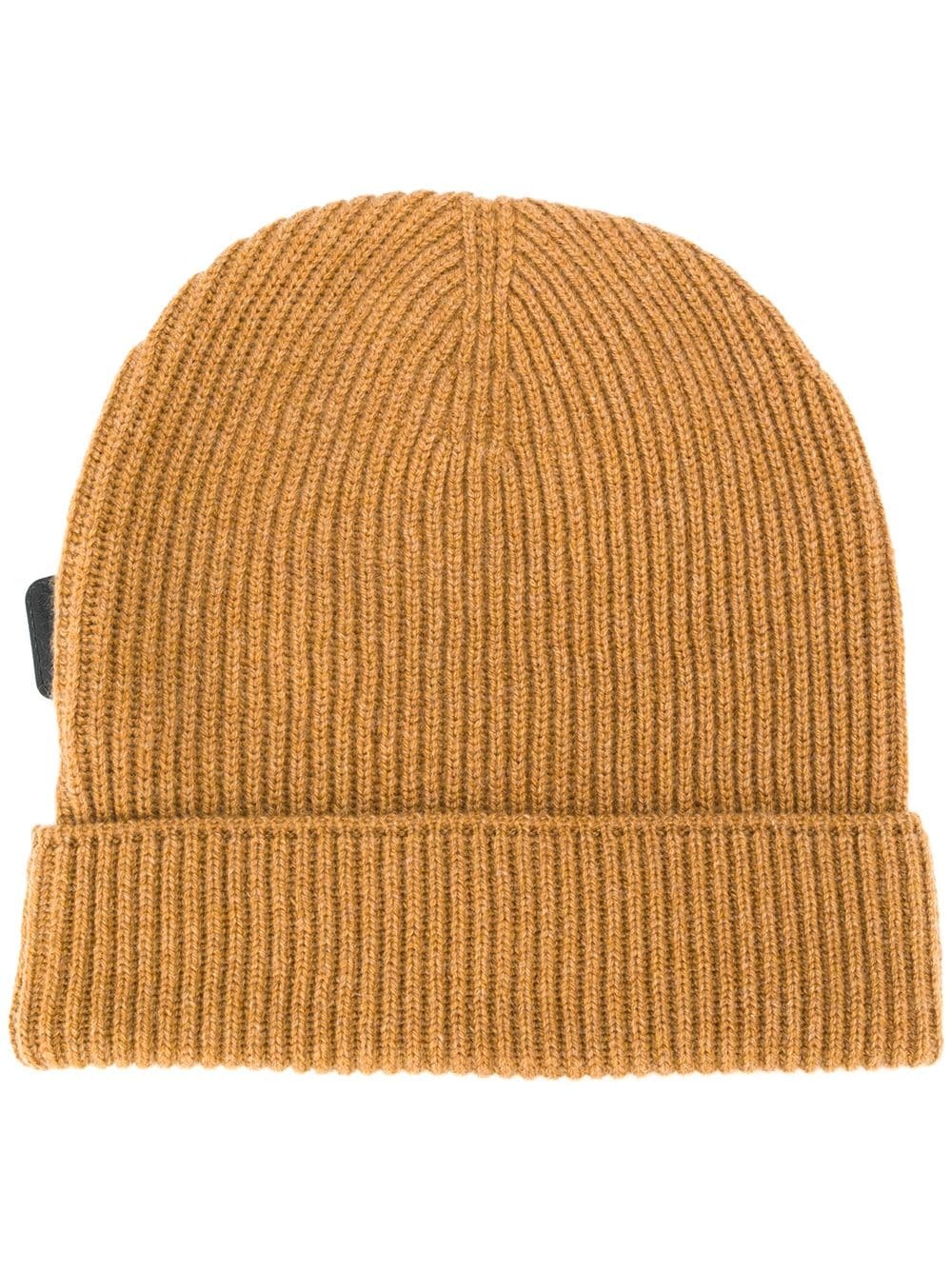 ribbed knit beanie - 1