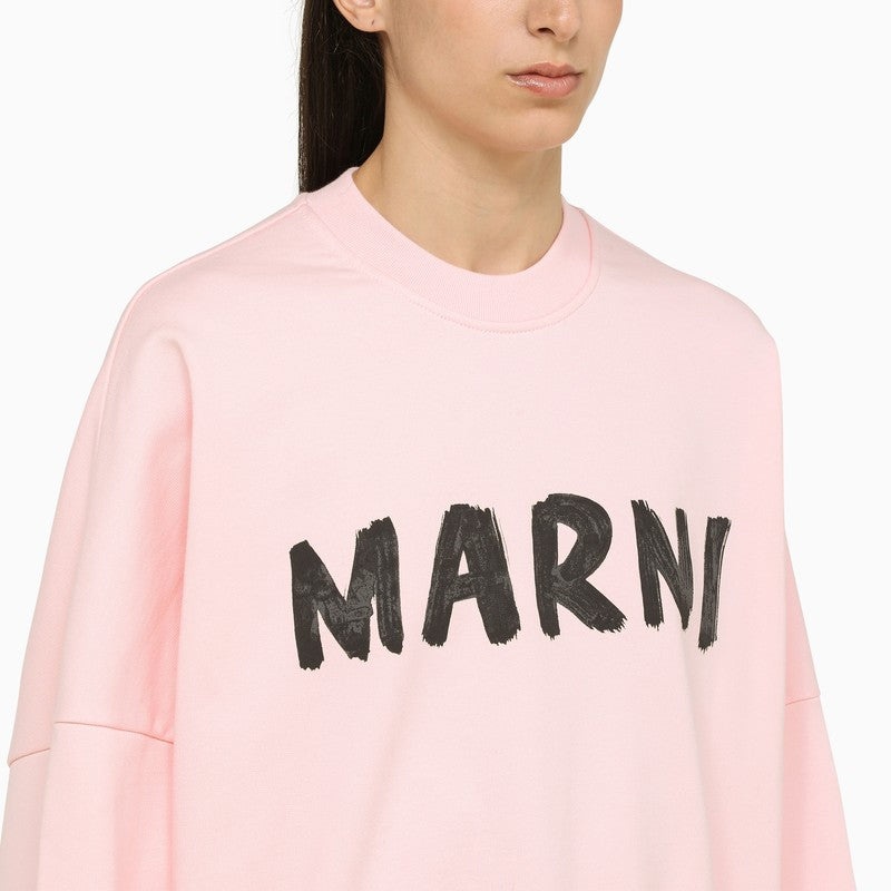 Marni Wide Pink Crew-Neck Sweatshirt - 4