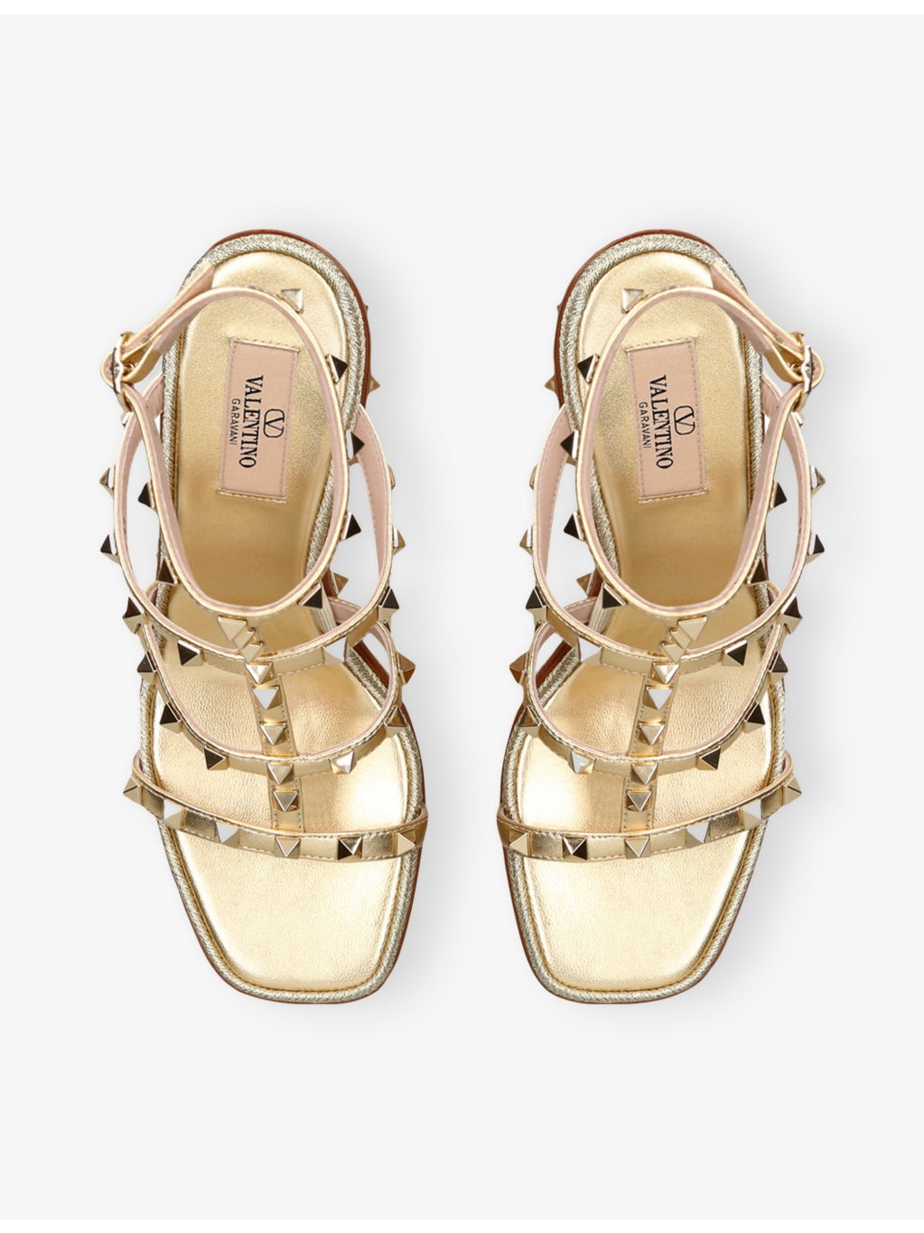 Rockstud 80 Metallic-Leather Wedge Sandals - 2