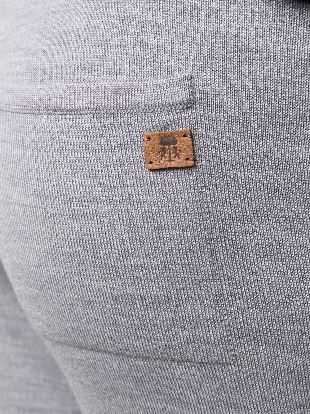 drawstring virgin wool-blend track pants - 5