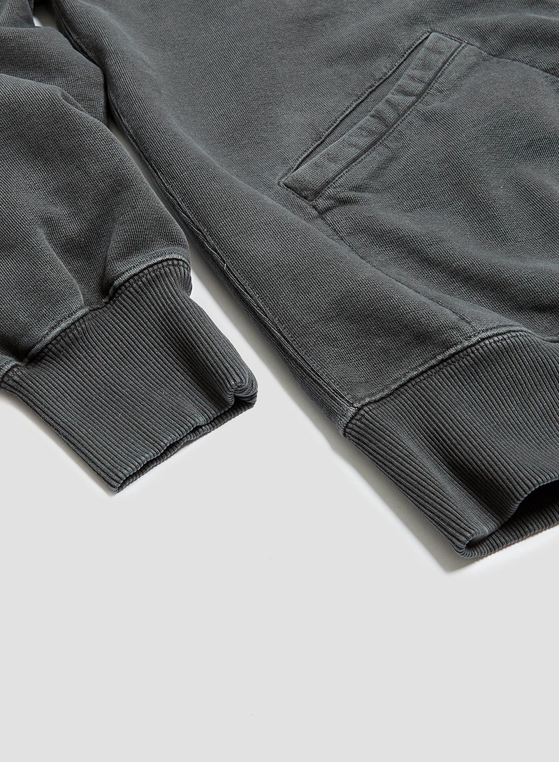 Embroidered Arrow Zip Hoodie in Black 10