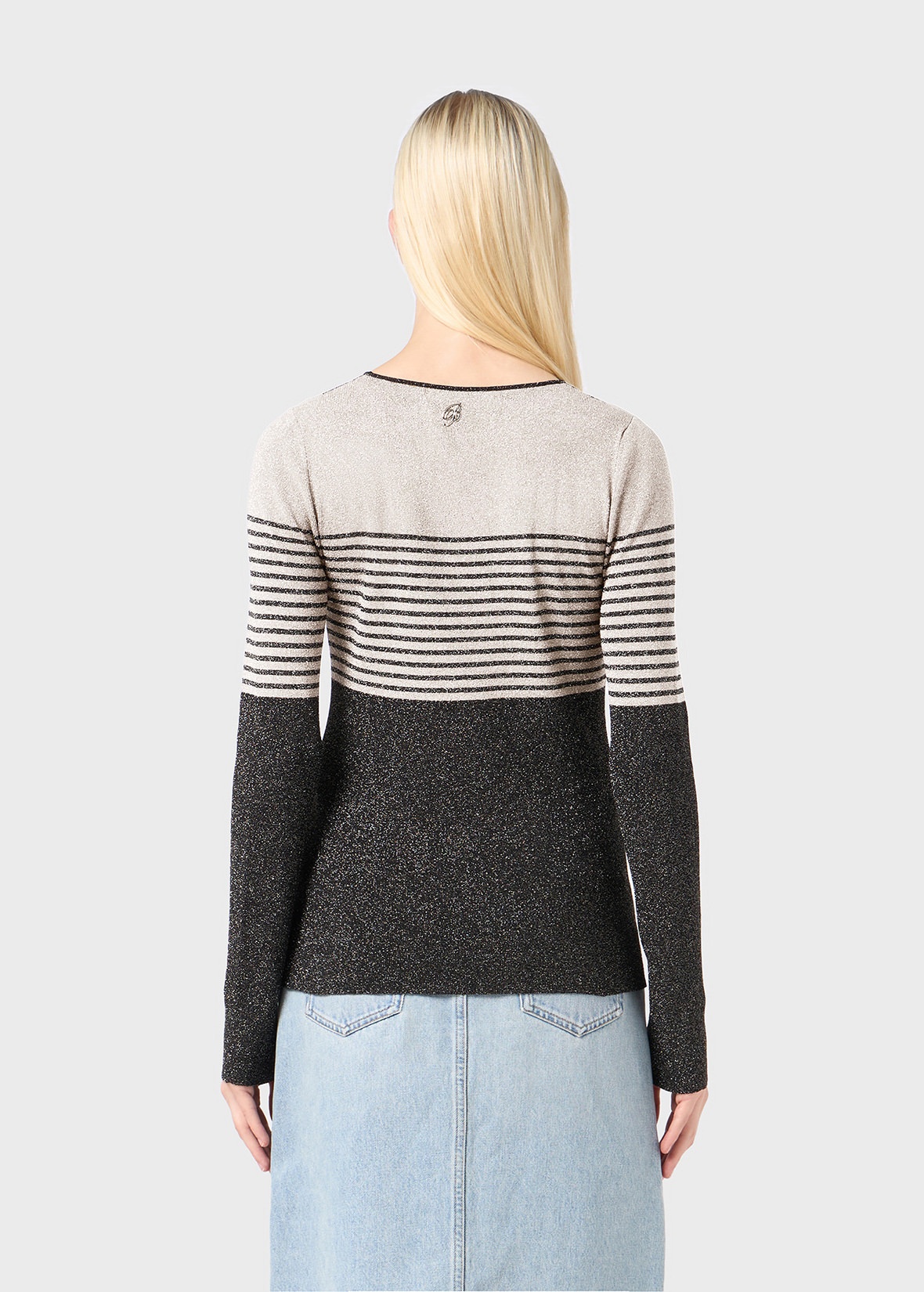 LUREX SWEATER WITH TROMPE L'ŒIL MOTIF - 4