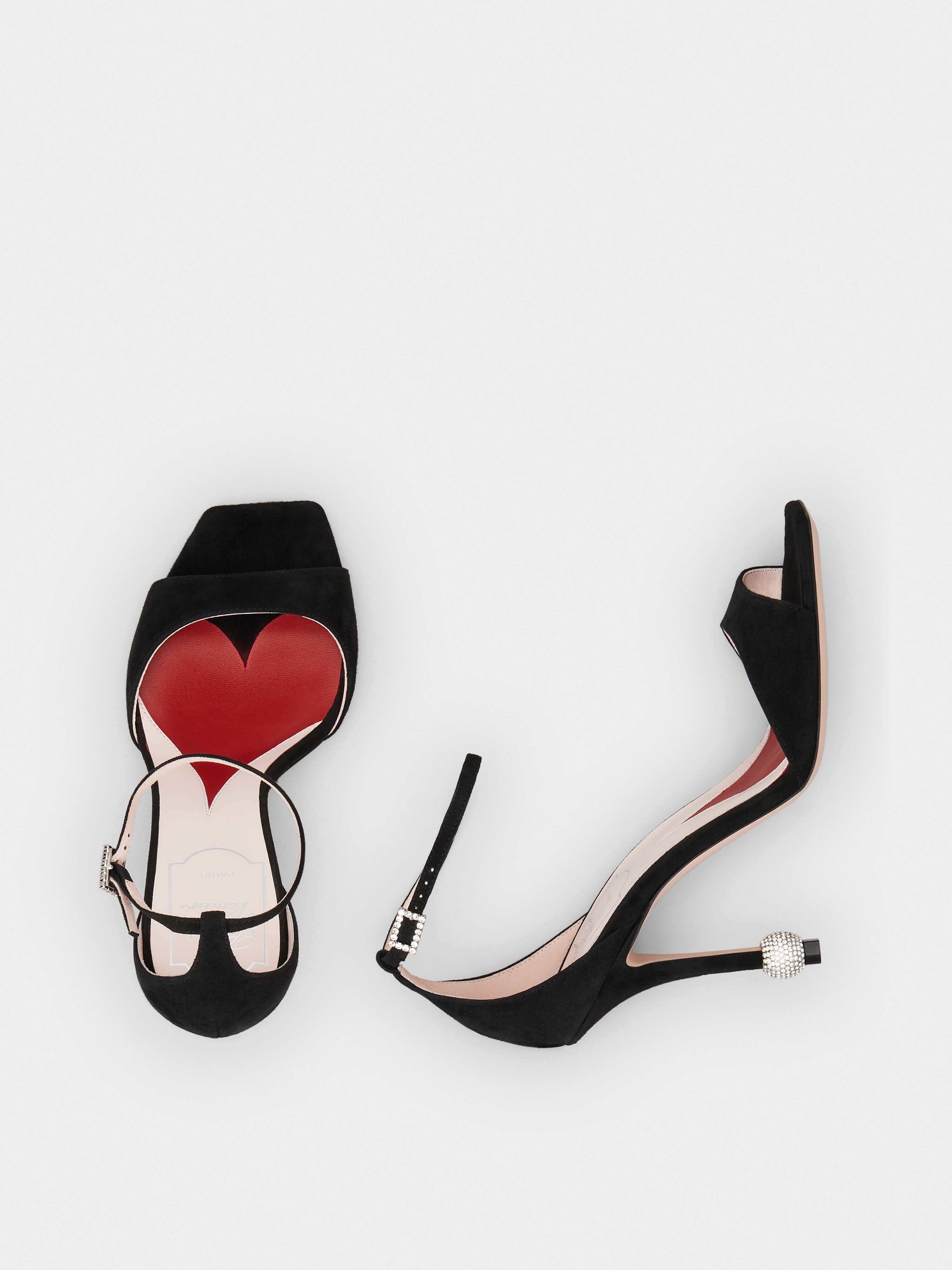 Vivier Marlène Strass Sandals in Suede - 4